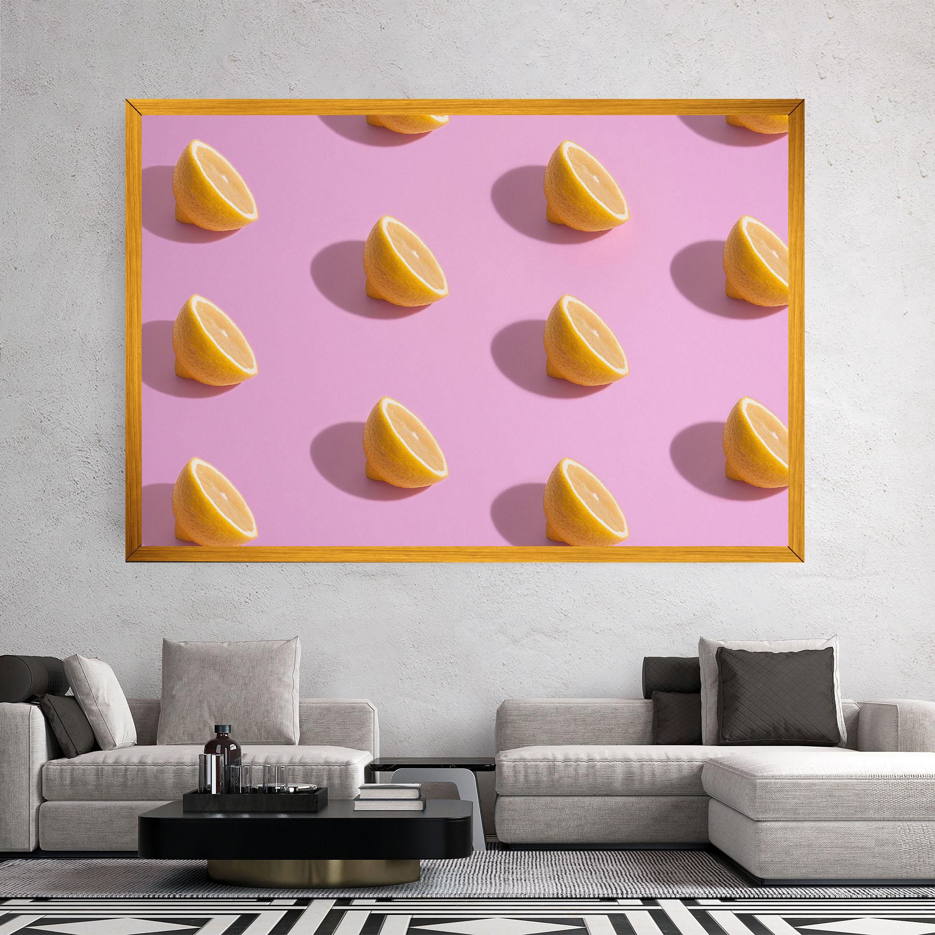 Leinwandbild Lemon Pattern mockup 2