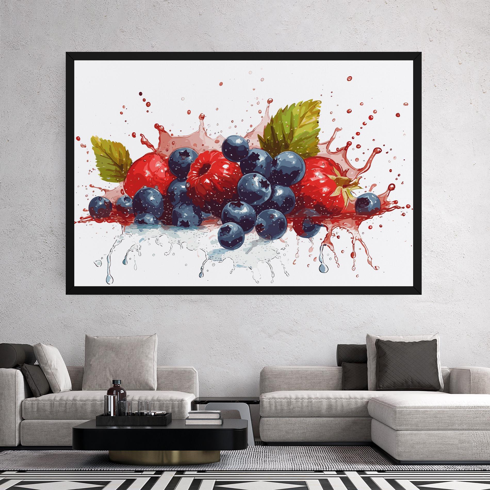 Leinwandbild Berries Art mockup 2