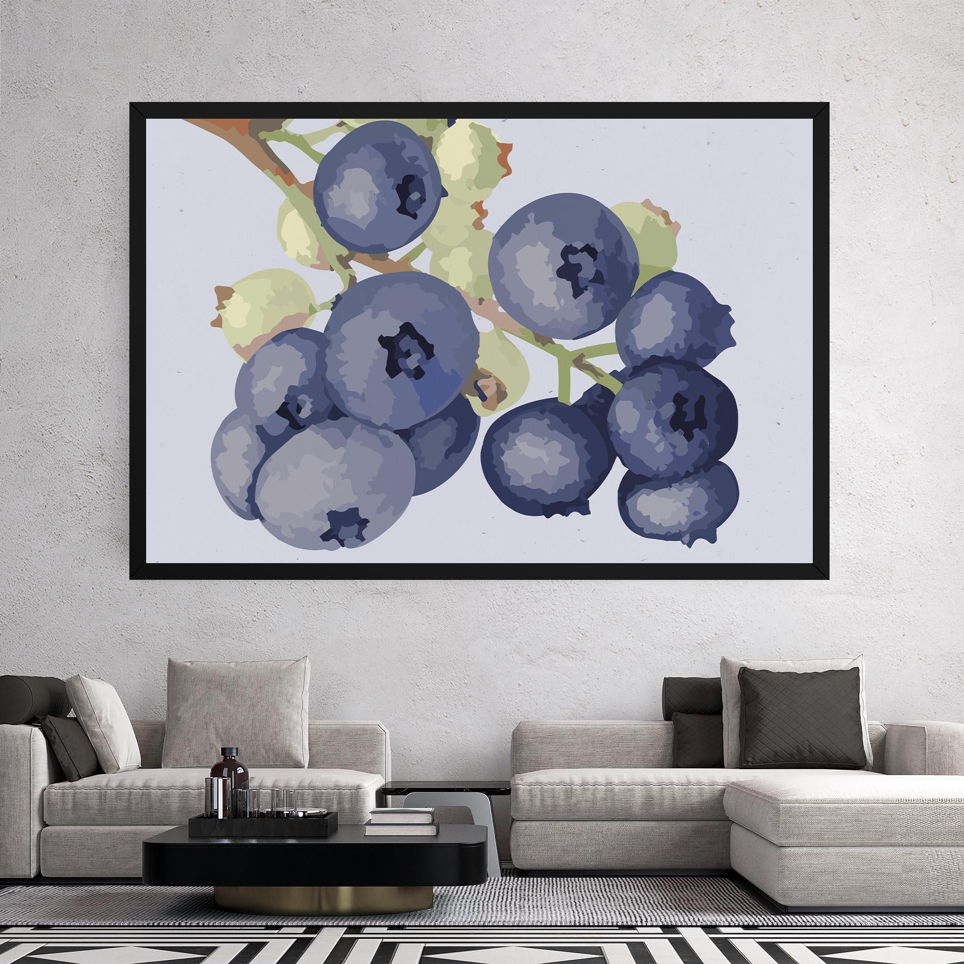 Leinwandbild Blueberries Art mockup 2