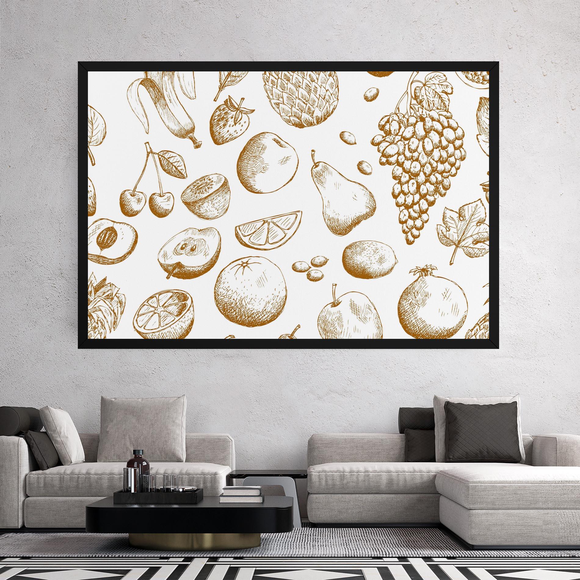 Leinwandbild Floating Fruits mockup 2