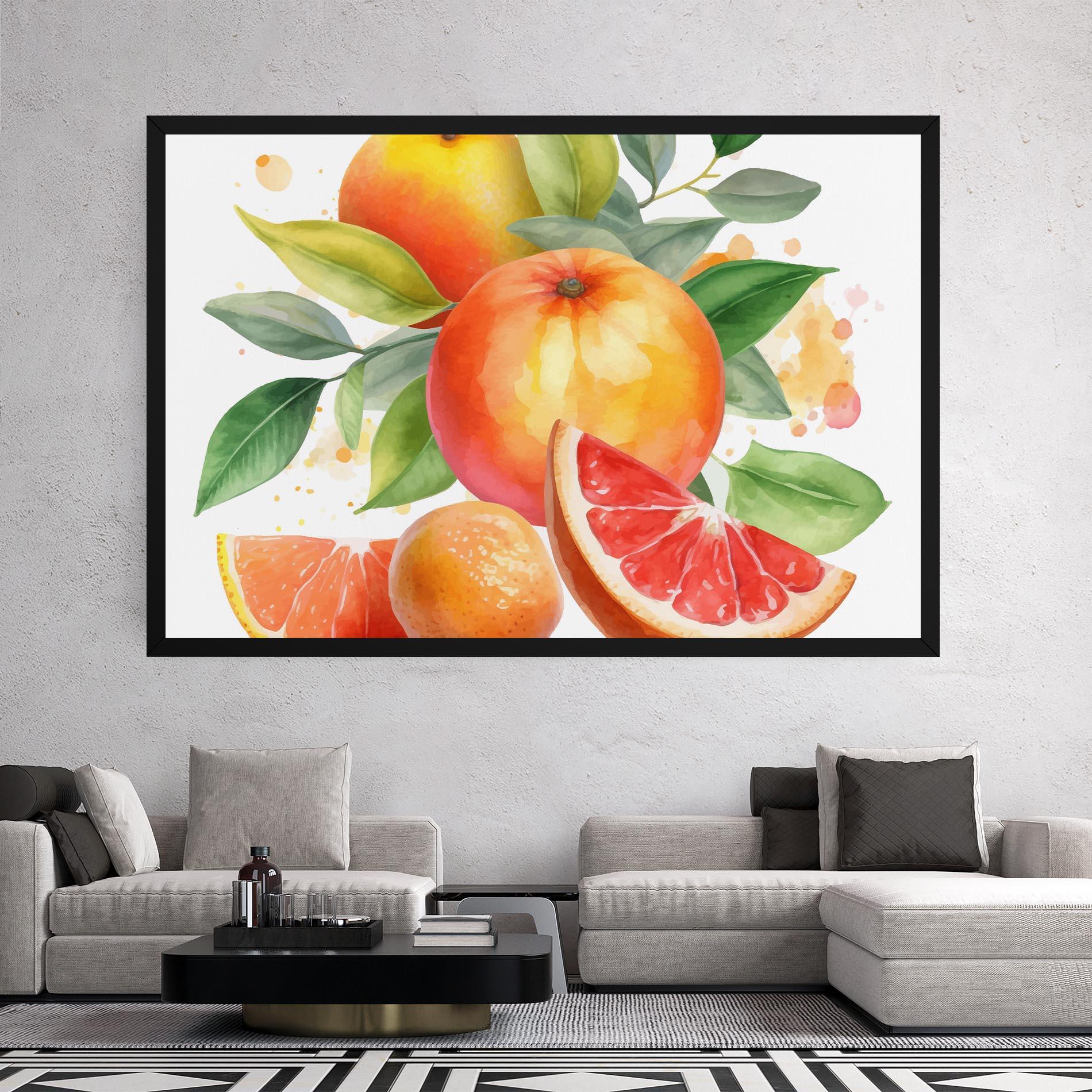 Leinwandbild Grapefruit Art mockup 2