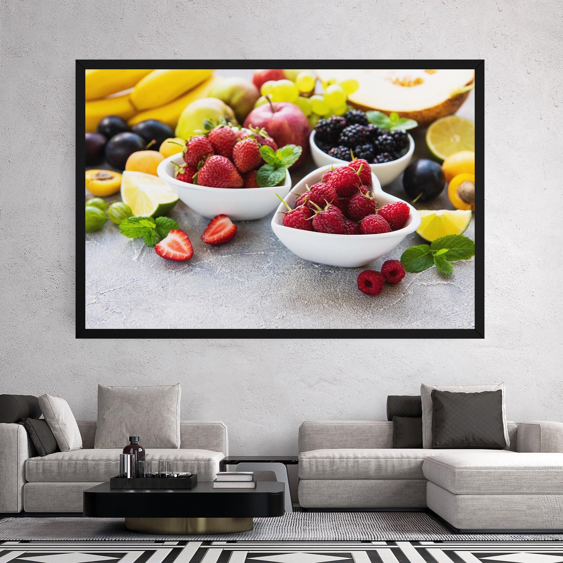 Leinwandbild Heart Fresh Fruits mockup 2