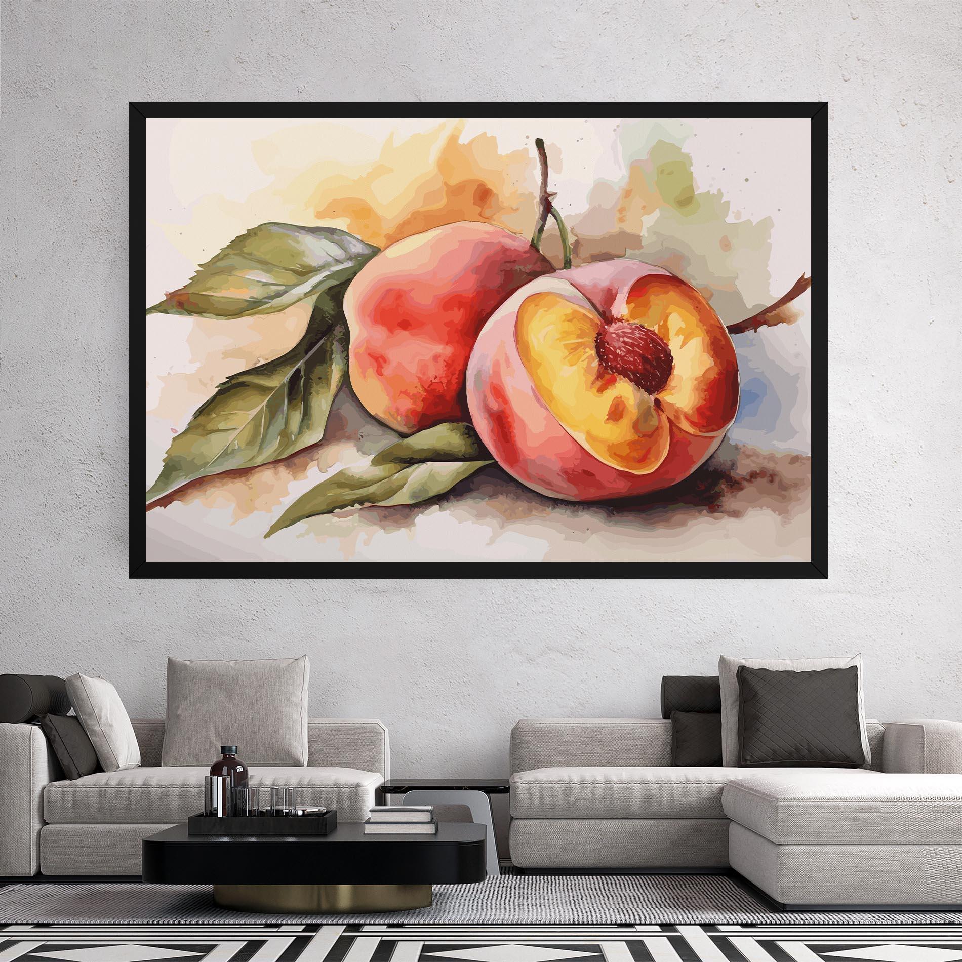 Leinwandbild Watercolor Peach mockup 2