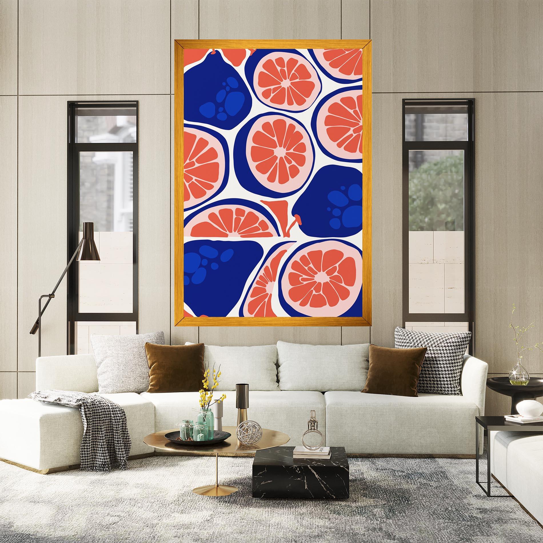 Leinwandbild Blue Pink Fruit mockup 2