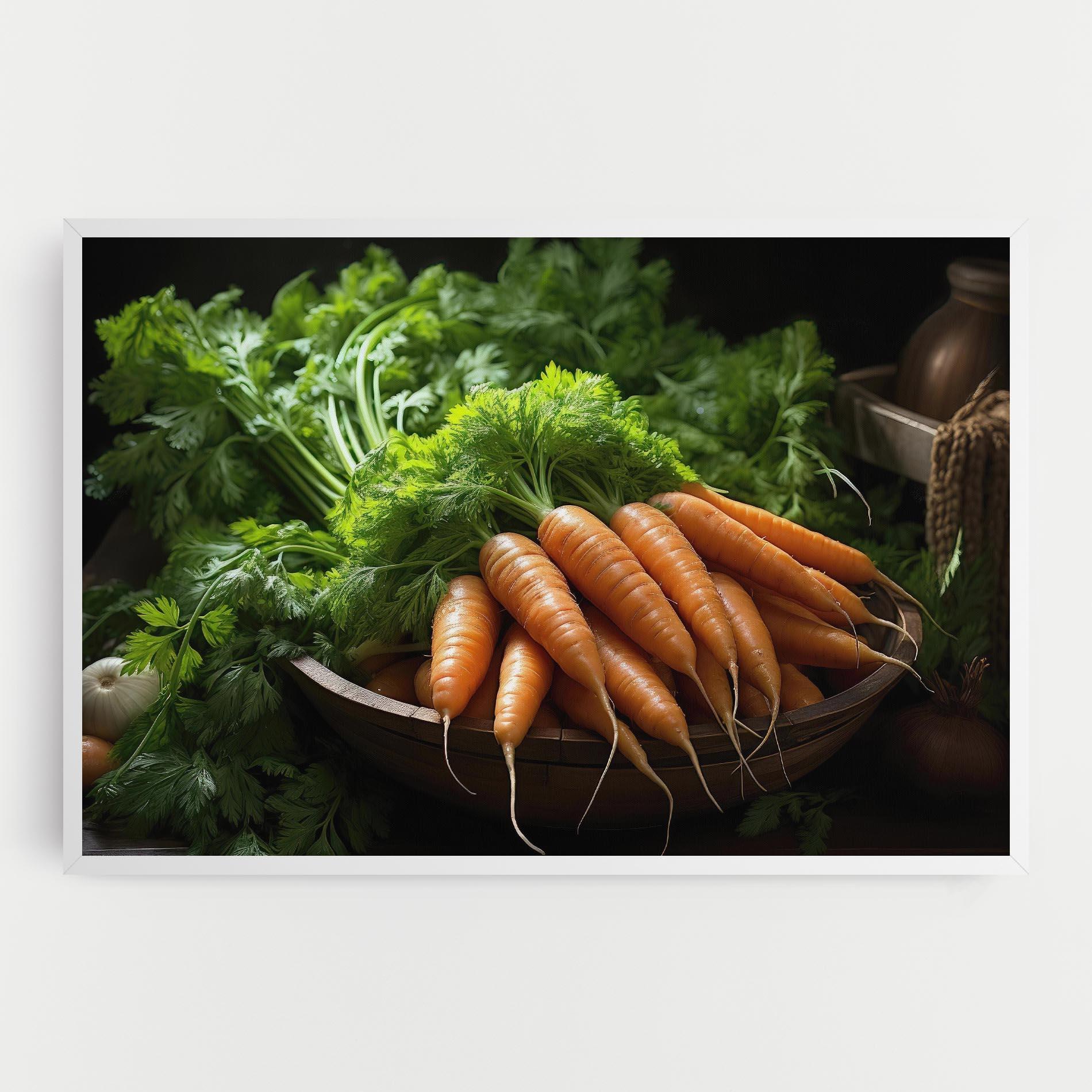 Leinwandbild Fresh Carrots Basket mockup 0