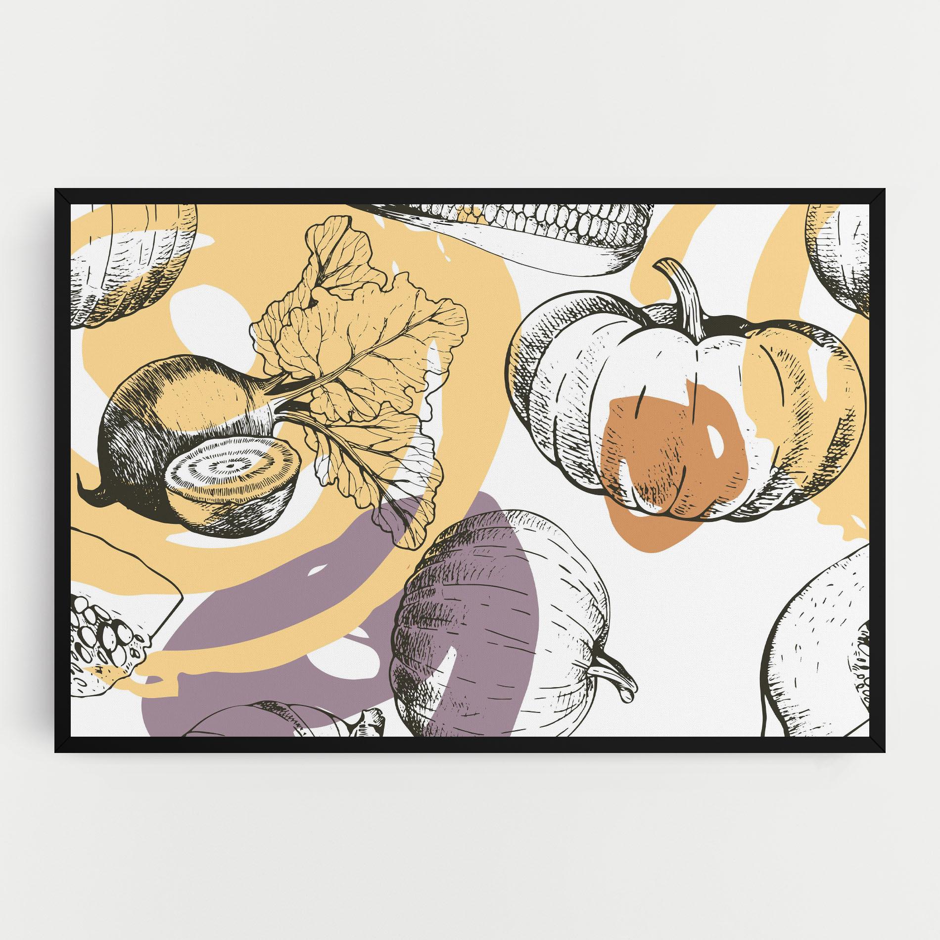 Leinwandbild Cream Vegetables Art mockup 0