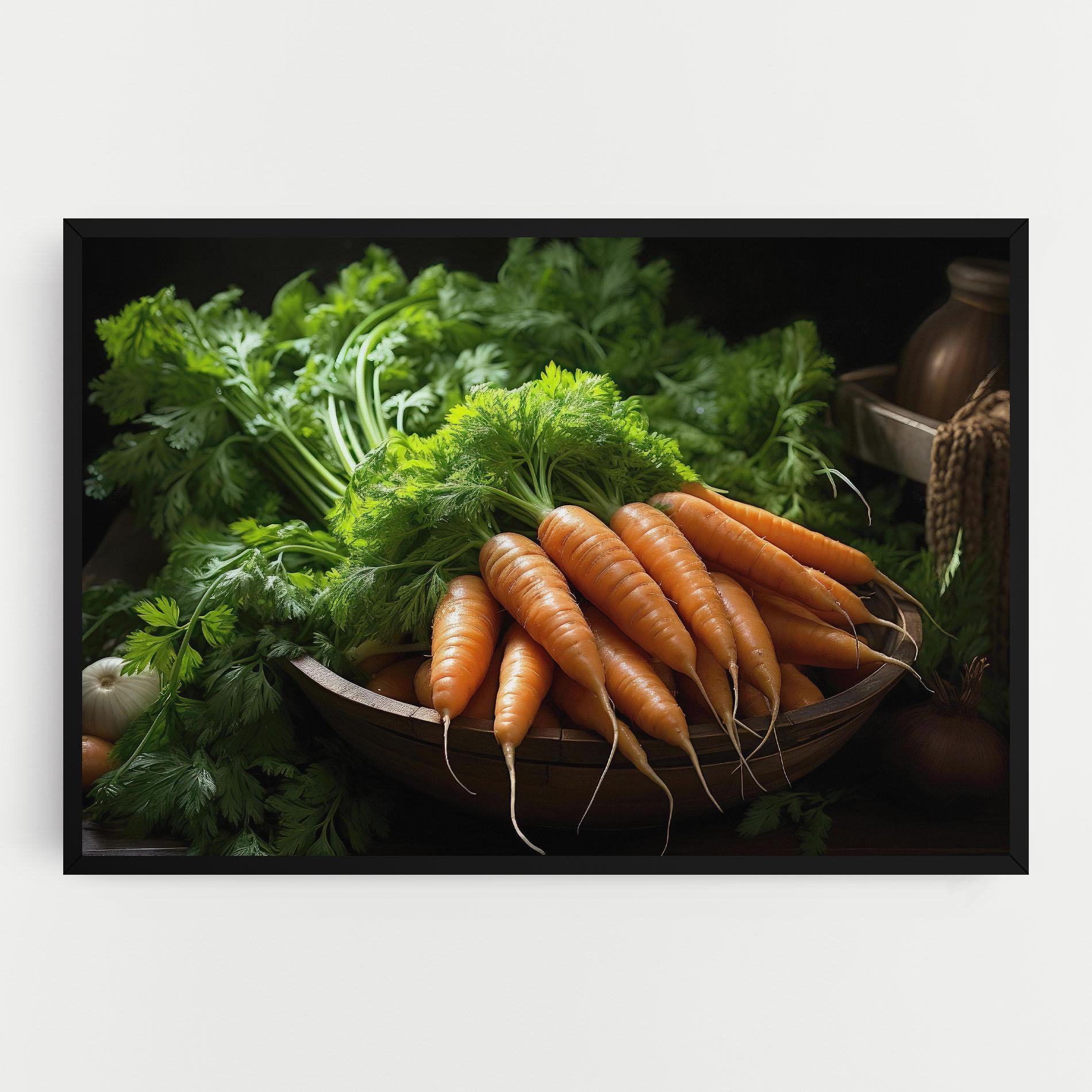 Leinwandbild Fresh Carrots Basket mockup 0