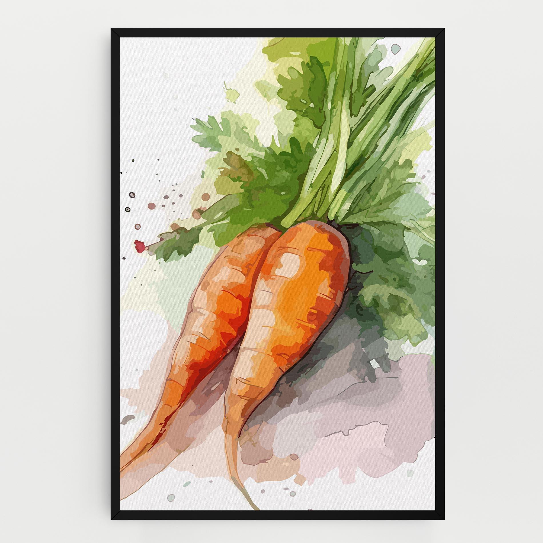 Leinwandbild Carrot Watercolor mockup 0