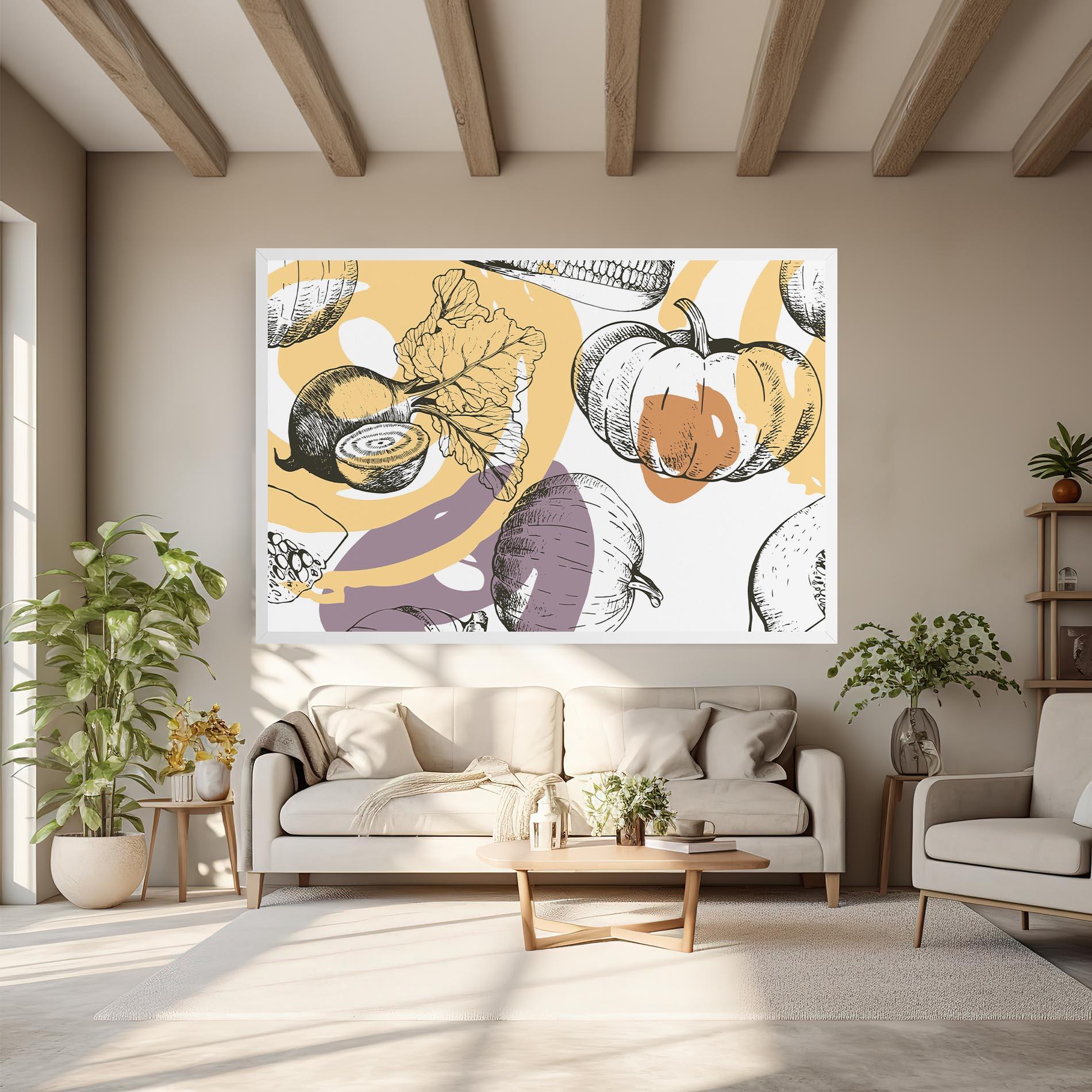 Leinwandbild Cream Vegetables Art mockup 6