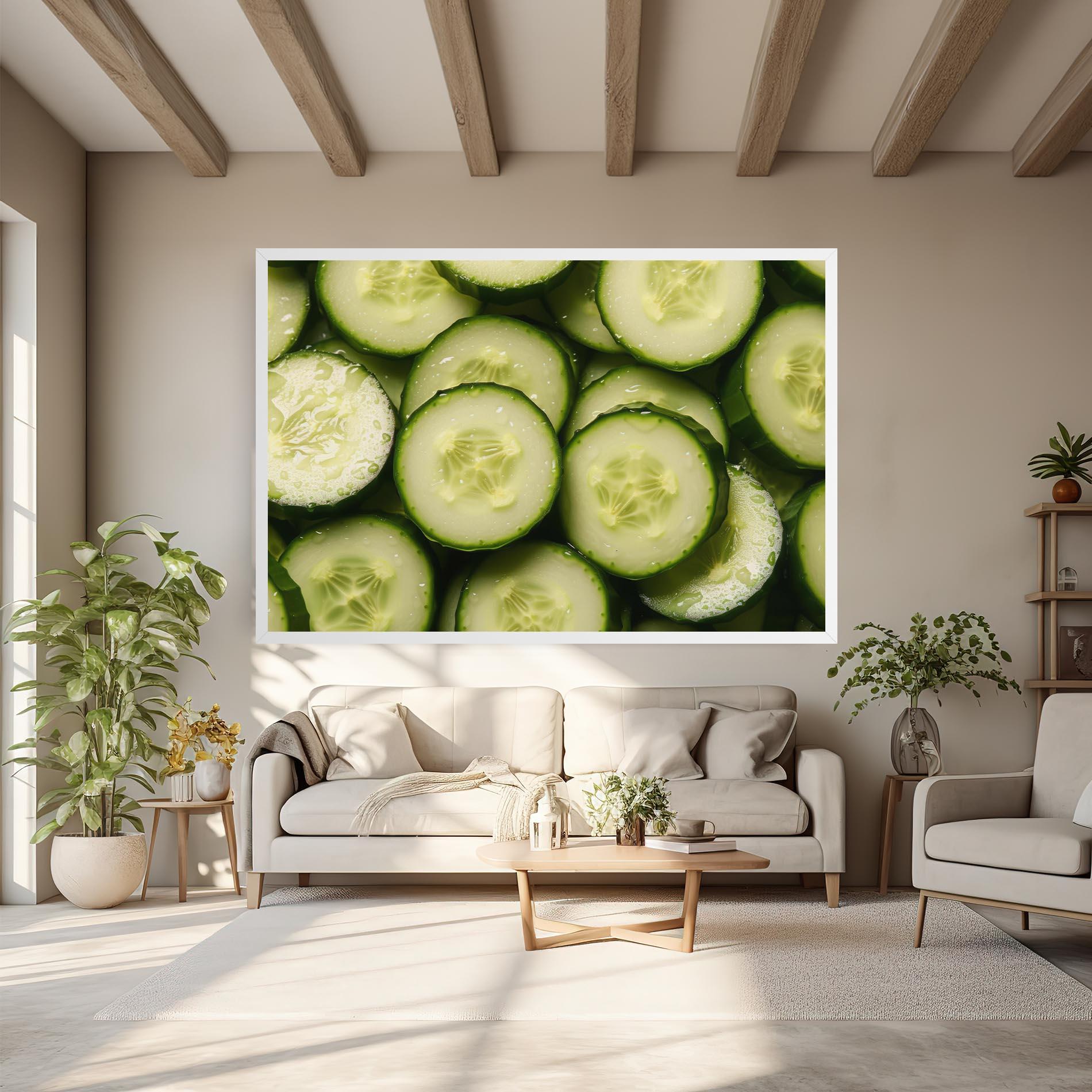 Leinwandbild Fresh Cucumber mockup 6