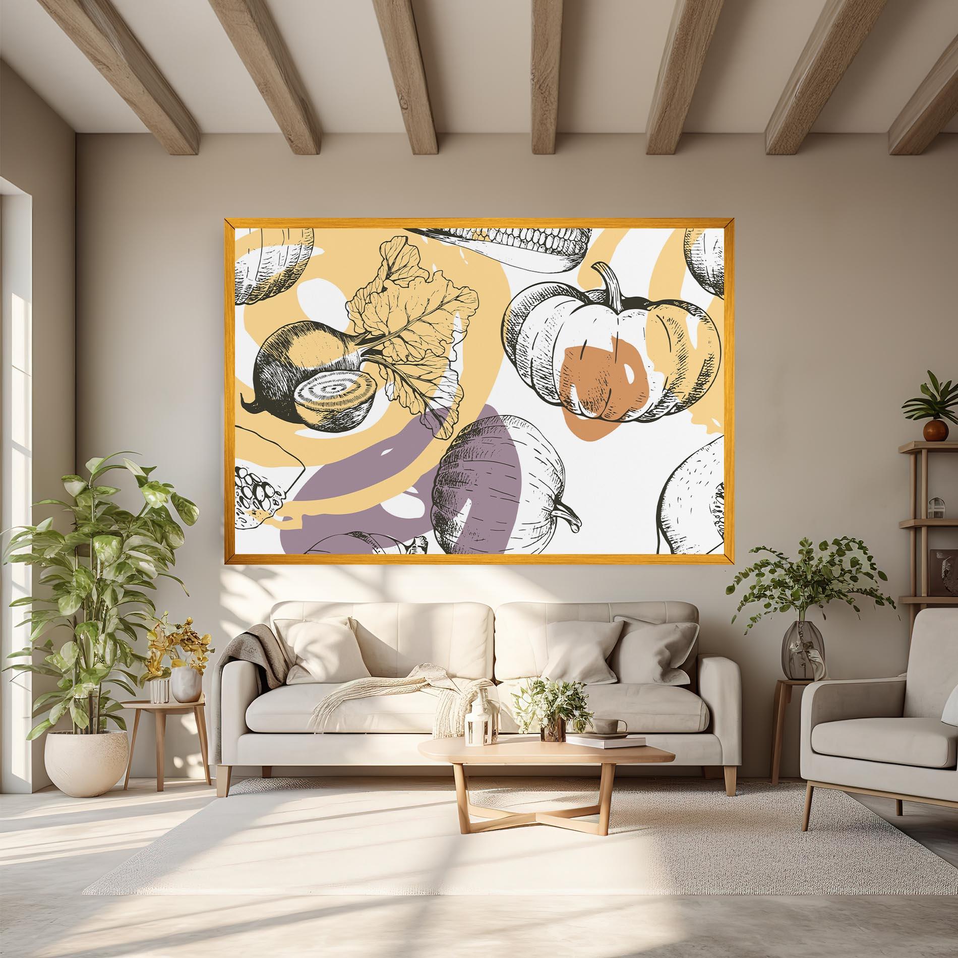 Leinwandbild Cream Vegetables Art mockup 6