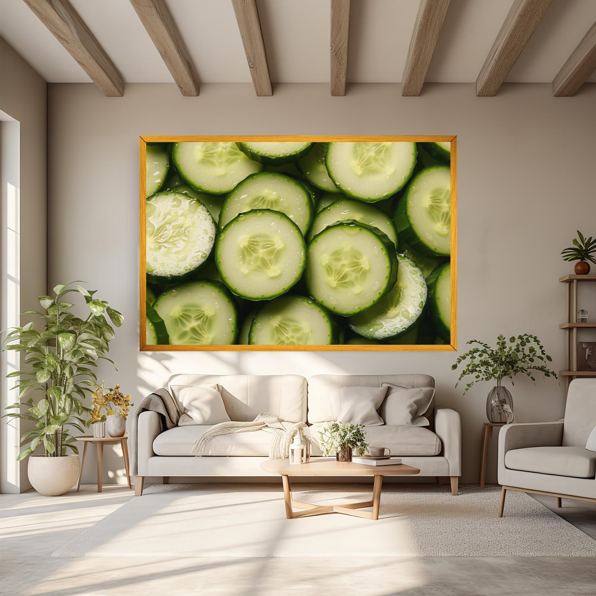 Leinwandbild Fresh Cucumber mockup 6