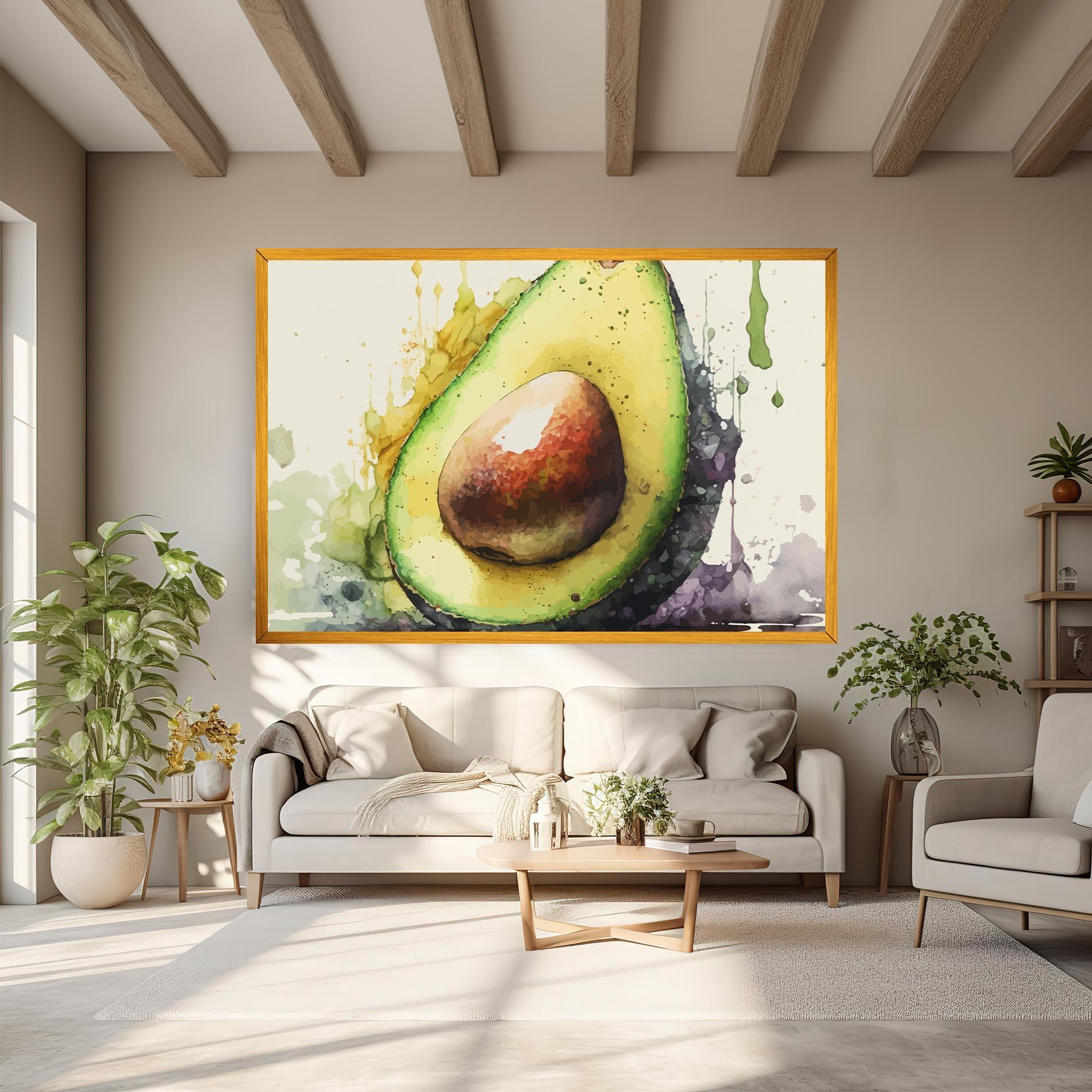 Leinwandbild Green Avocado Art mockup 6