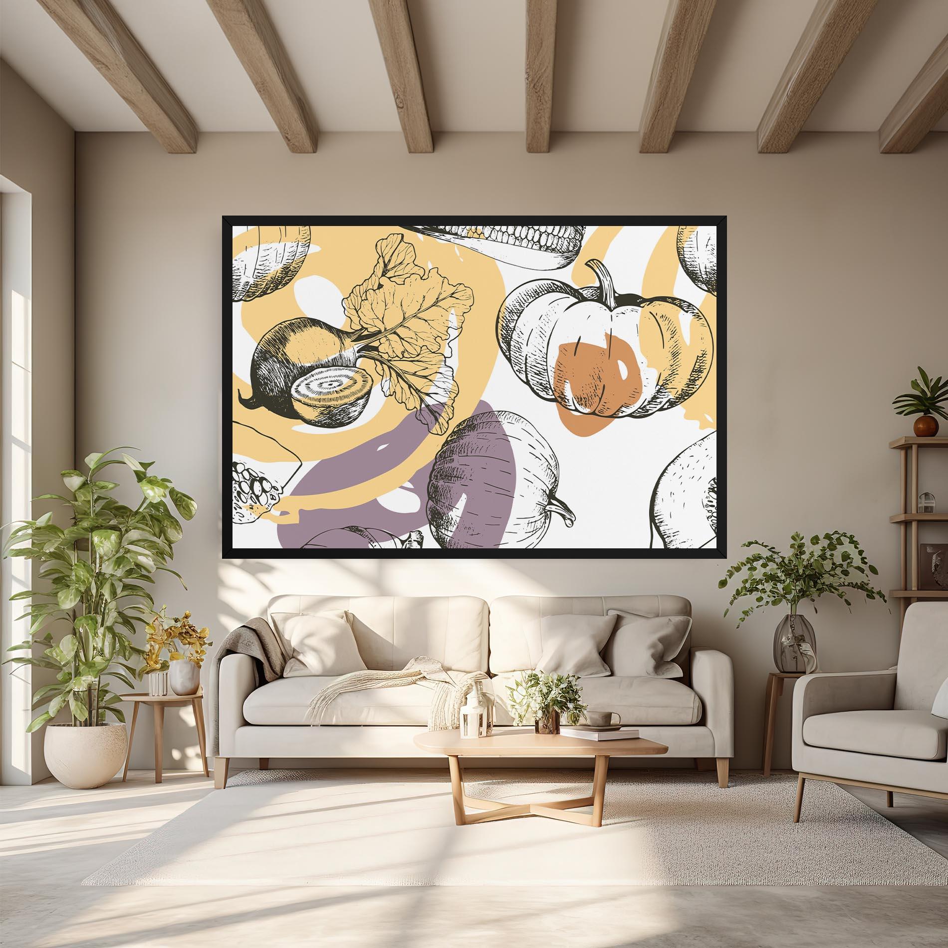 Leinwandbild Cream Vegetables Art mockup 6