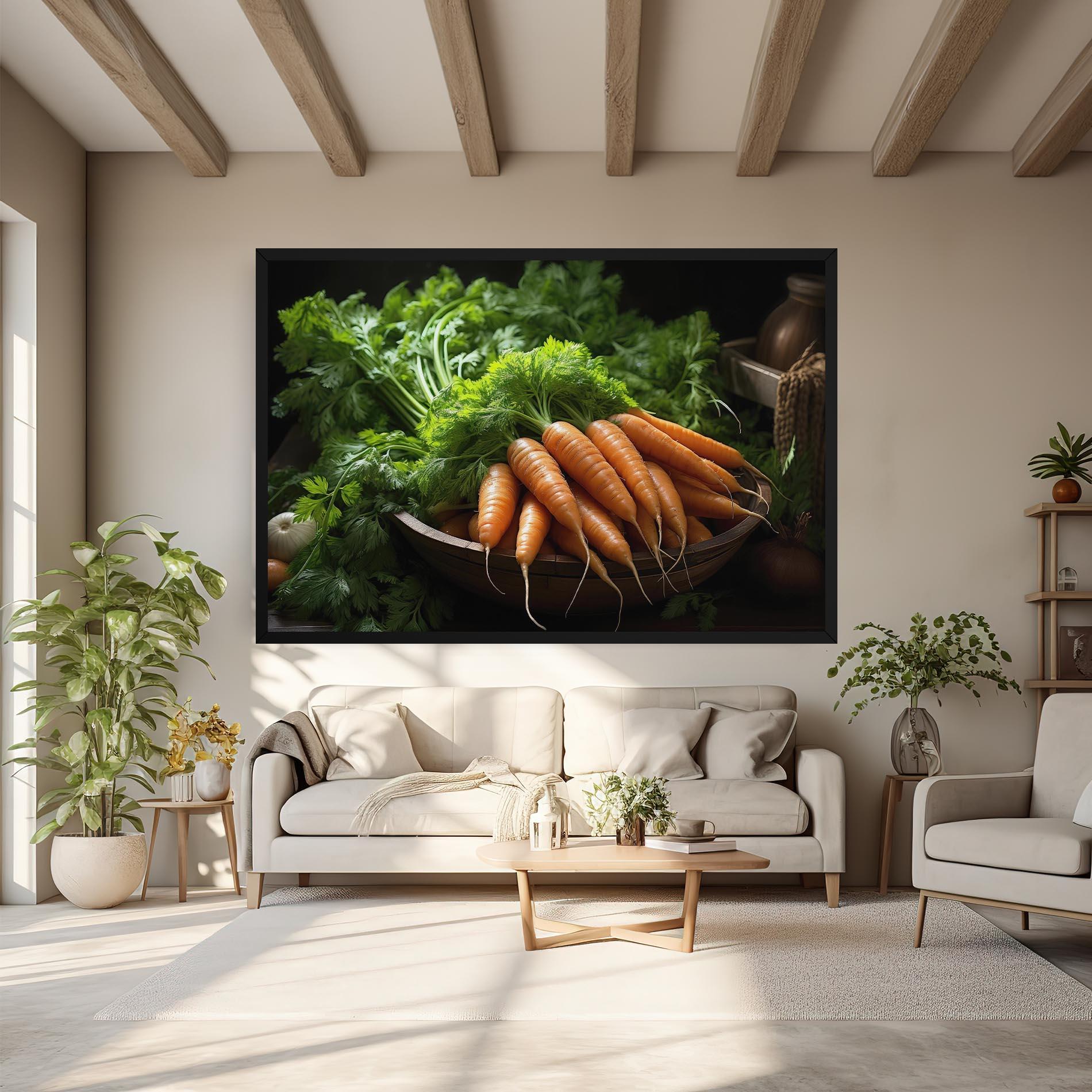 Leinwandbild Fresh Carrots Basket mockup 6