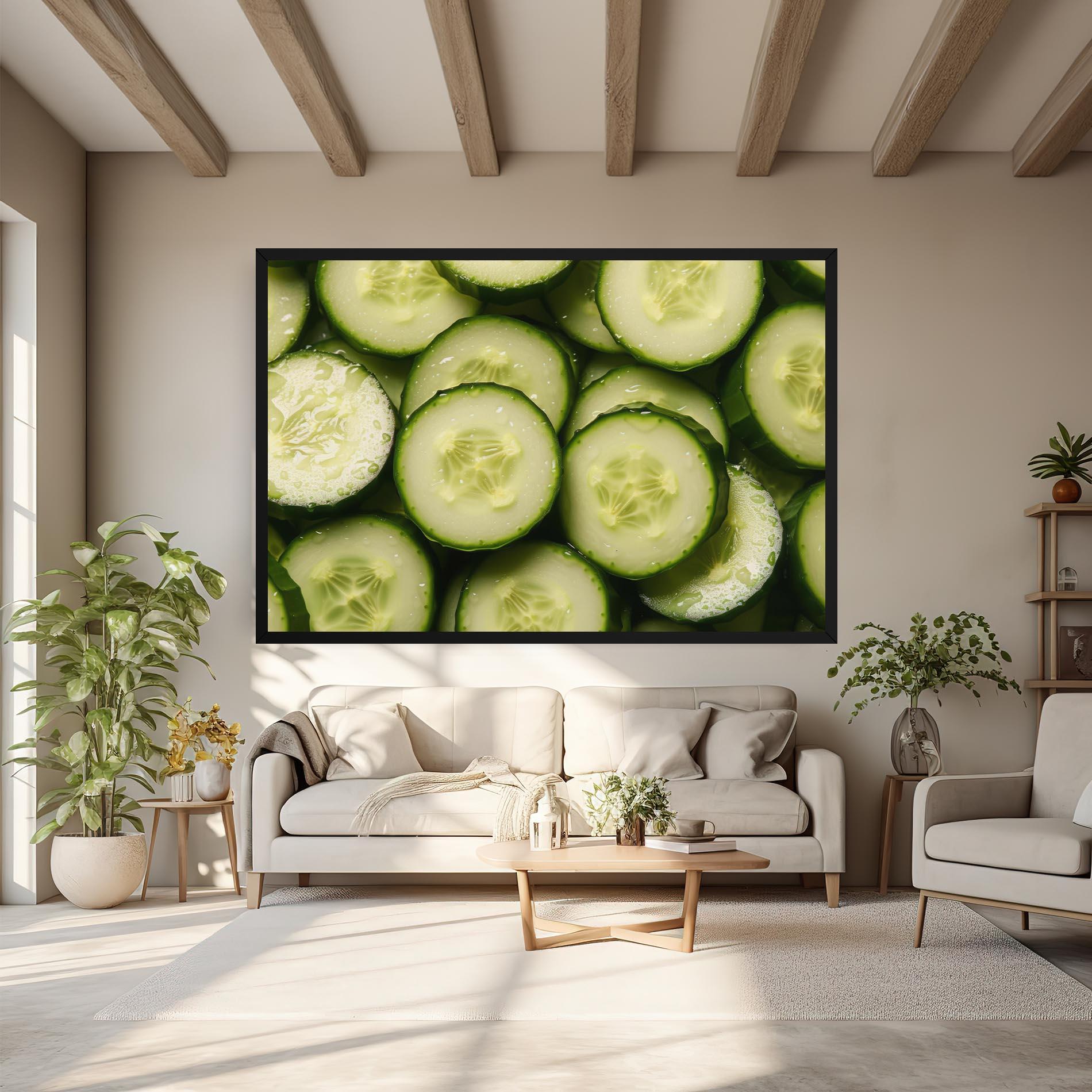 Leinwandbild Fresh Cucumber mockup 6