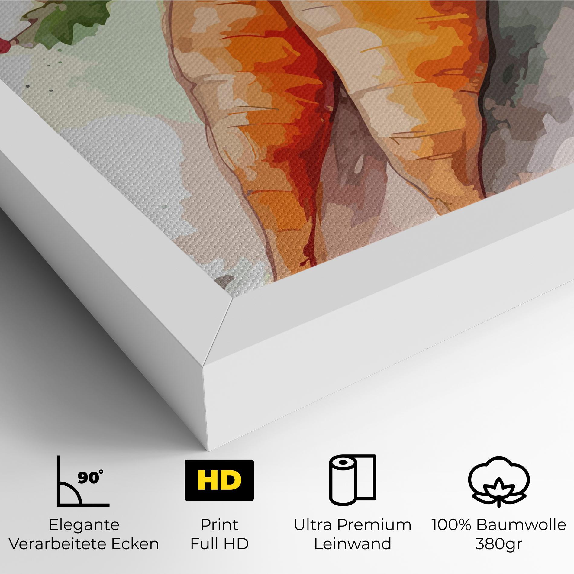 Leinwandbild Carrot Watercolor mockup 4