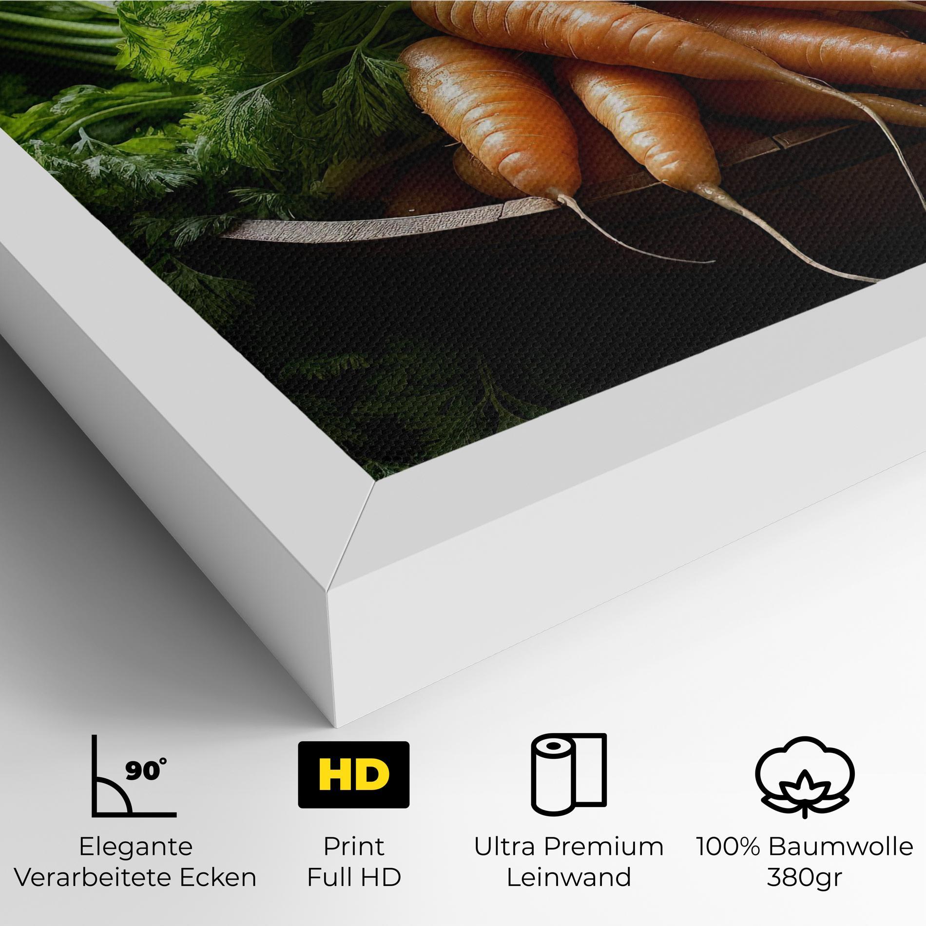 Leinwandbild Fresh Carrots Basket mockup 4