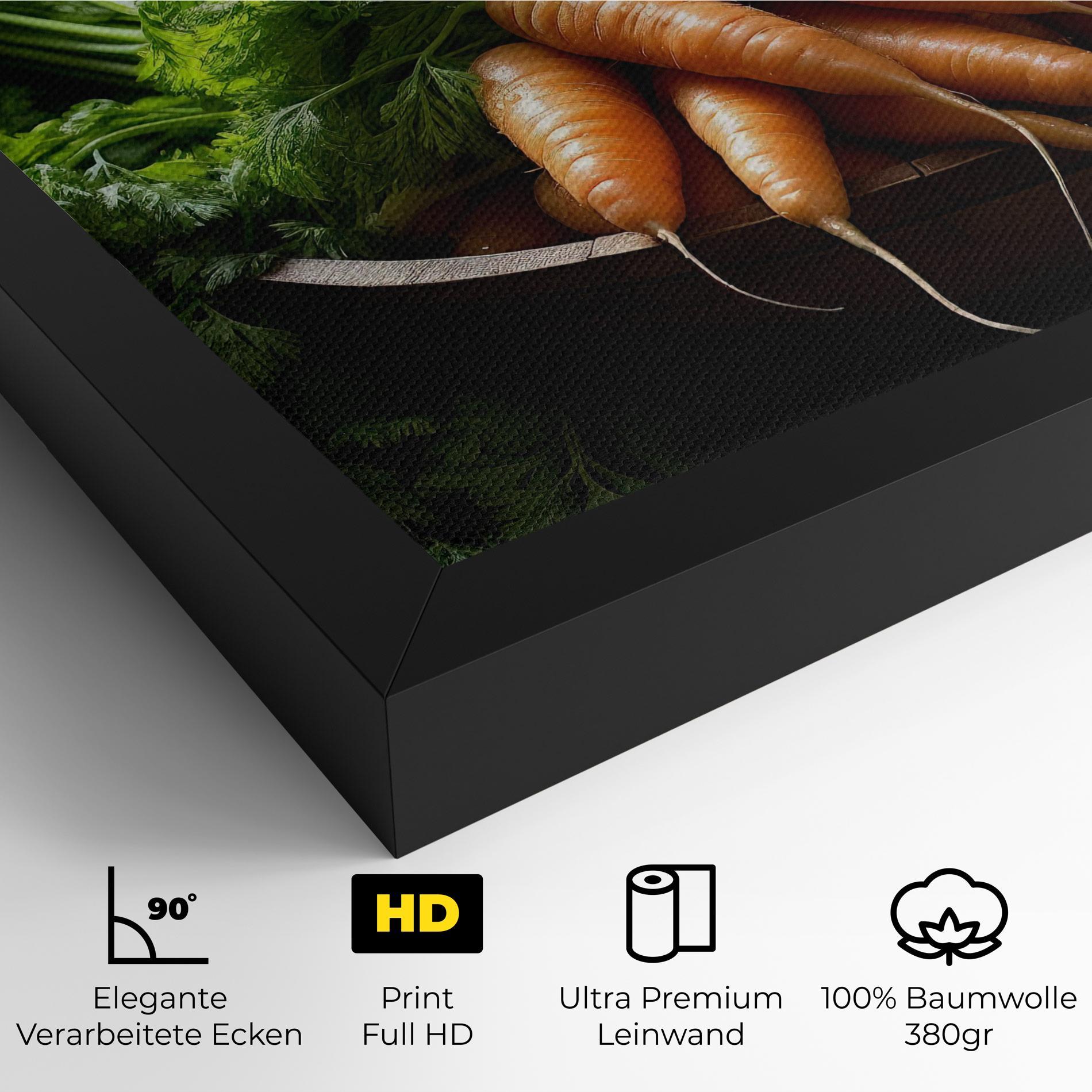 Leinwandbild Fresh Carrots Basket mockup 4