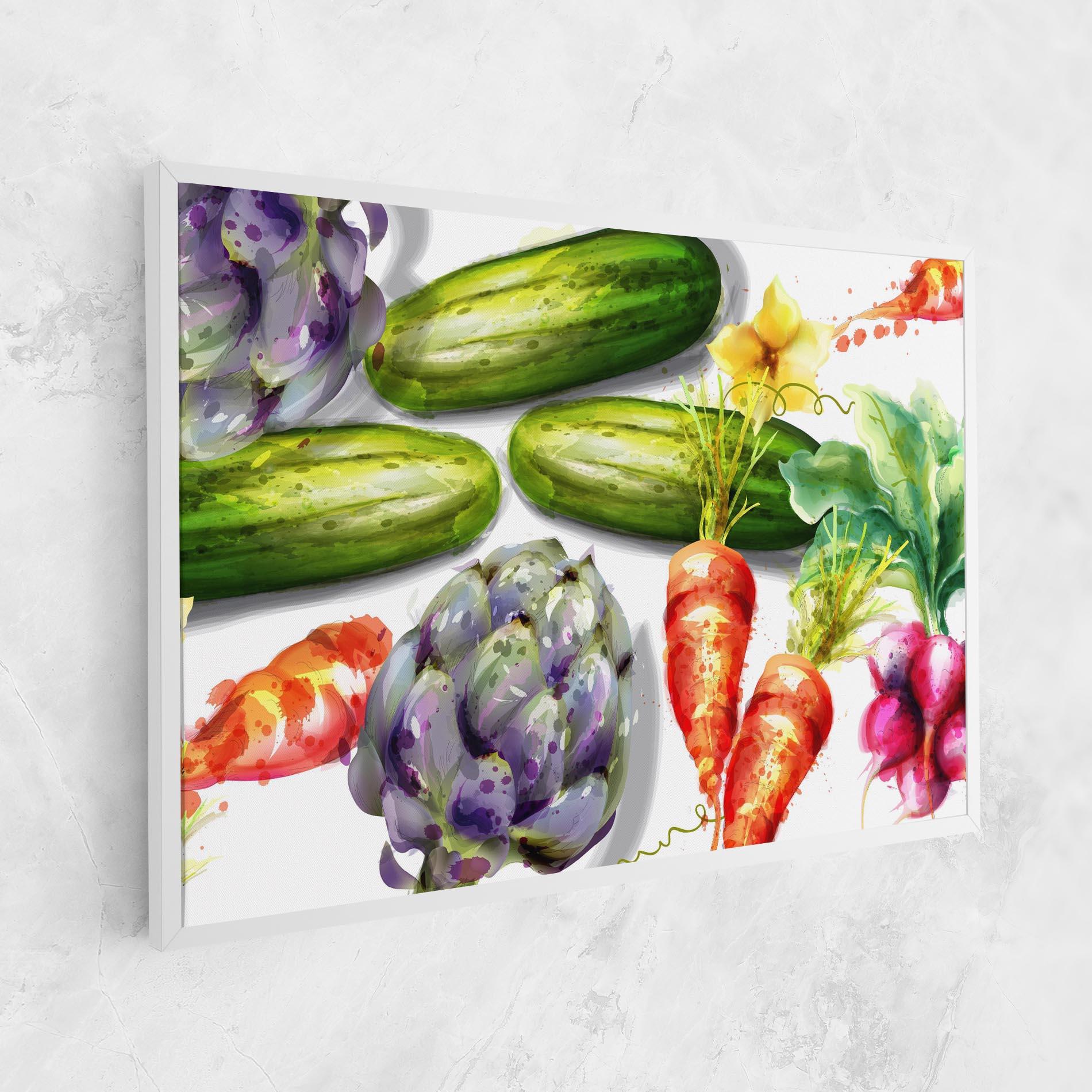 Leinwandbild Watercolor Vegetables mockup 1