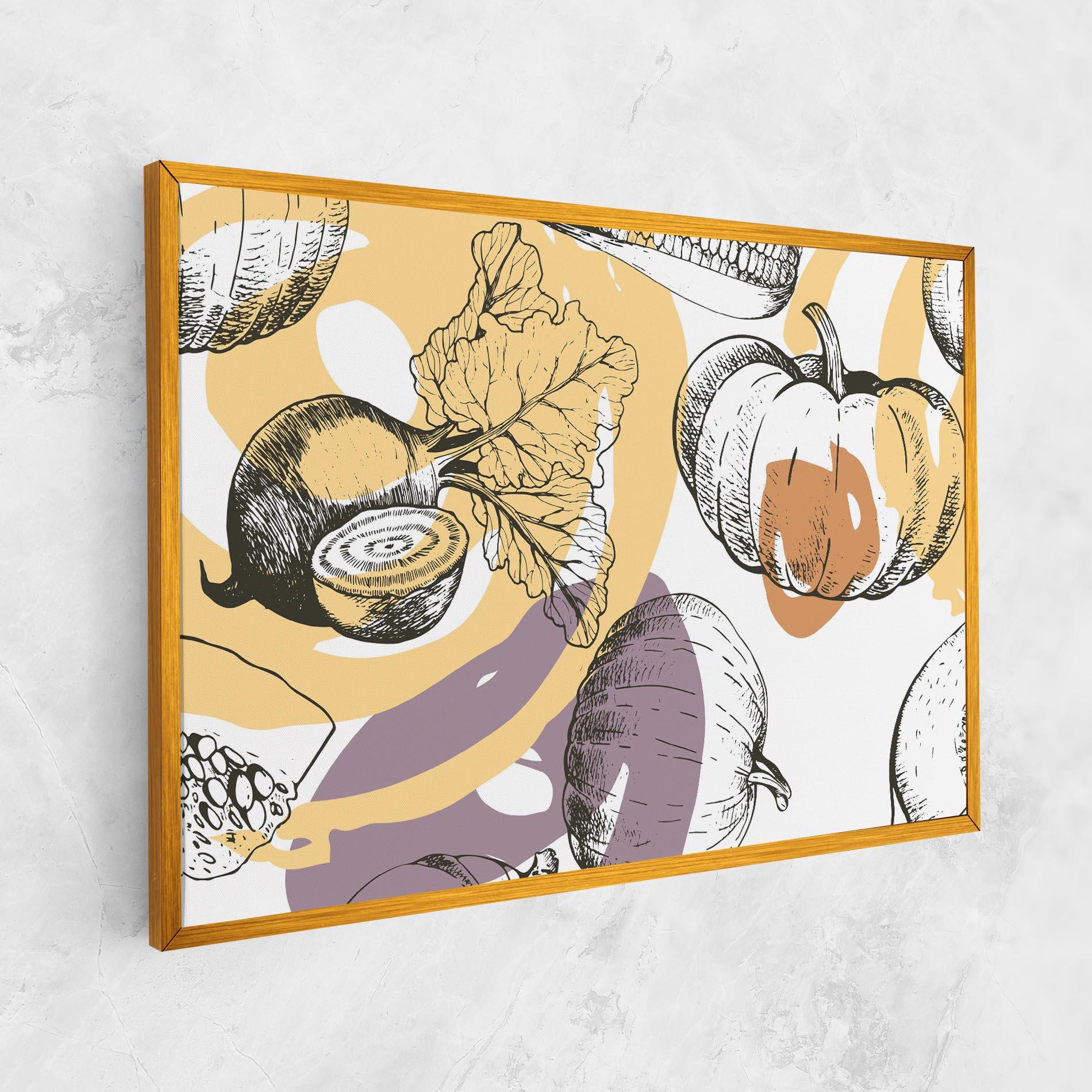 Leinwandbild Cream Vegetables Art mockup 1