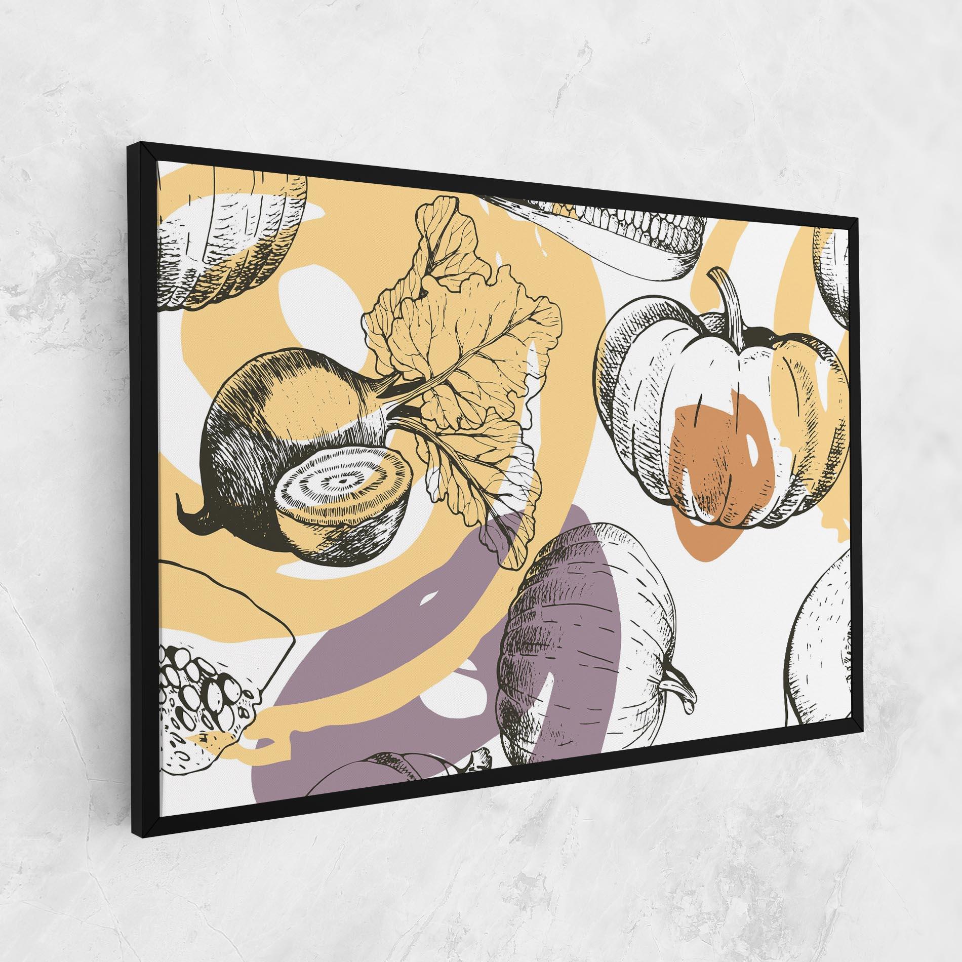 Leinwandbild Cream Vegetables Art mockup 1