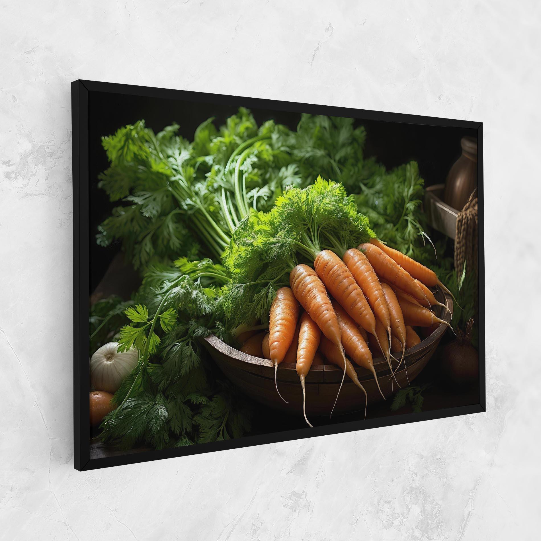 Leinwandbild Fresh Carrots Basket mockup 1
