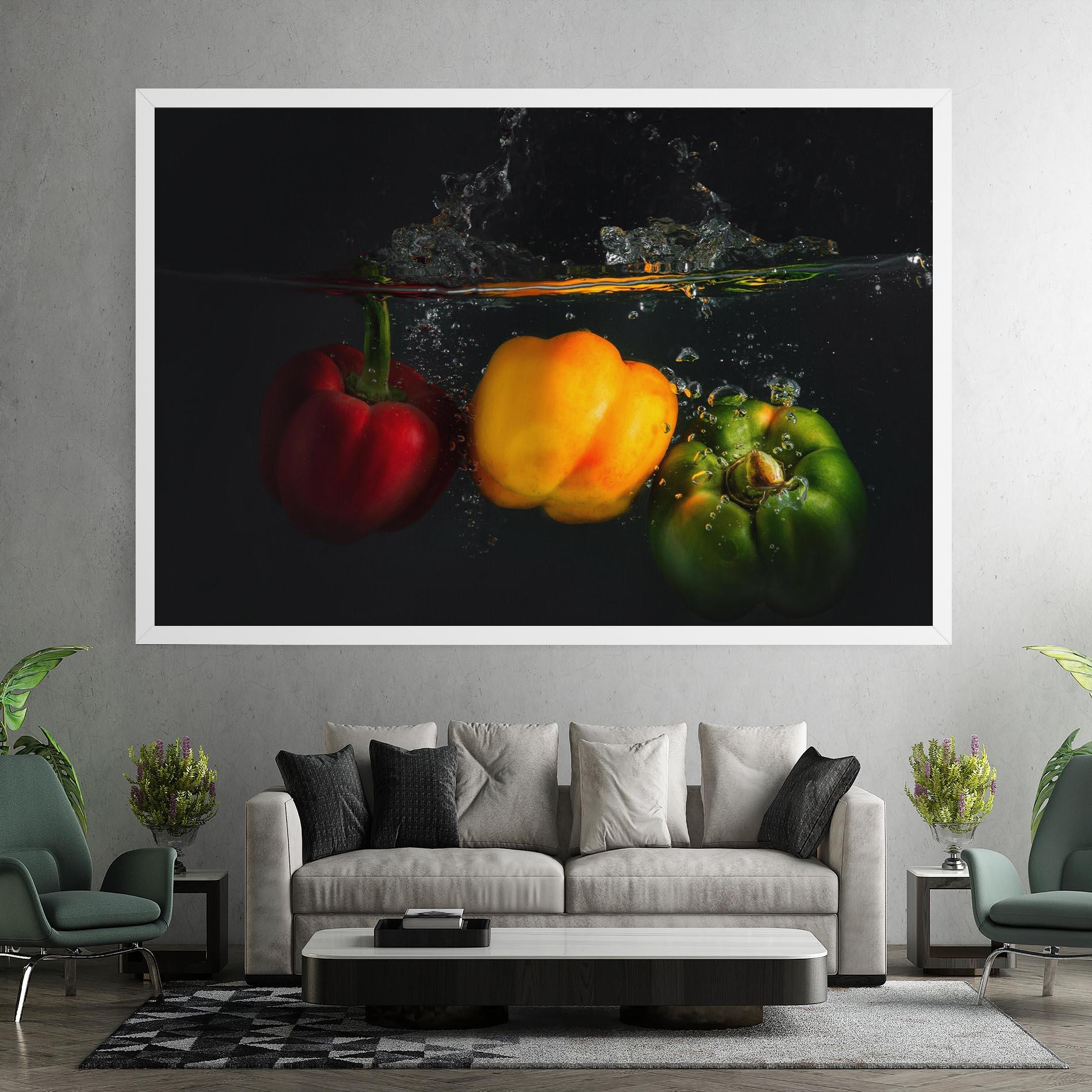 Leinwandbild Cool Bellpepper Splash mockup 7