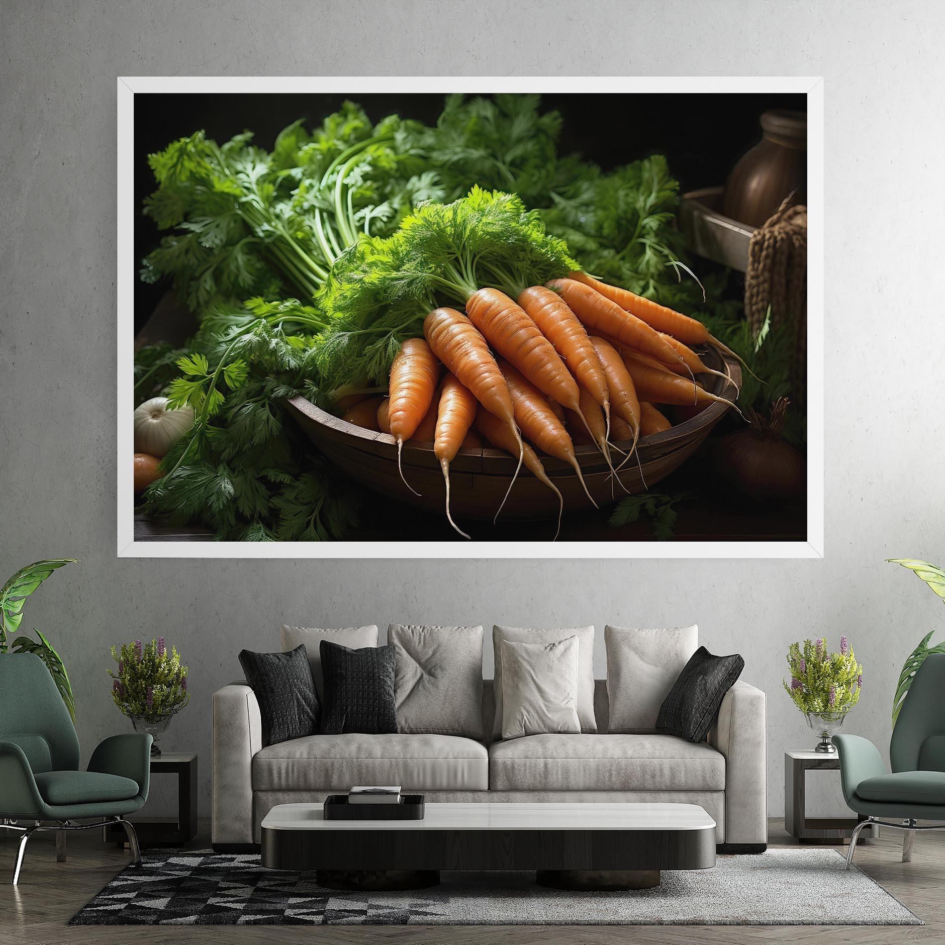 Leinwandbild Fresh Carrots Basket mockup 7