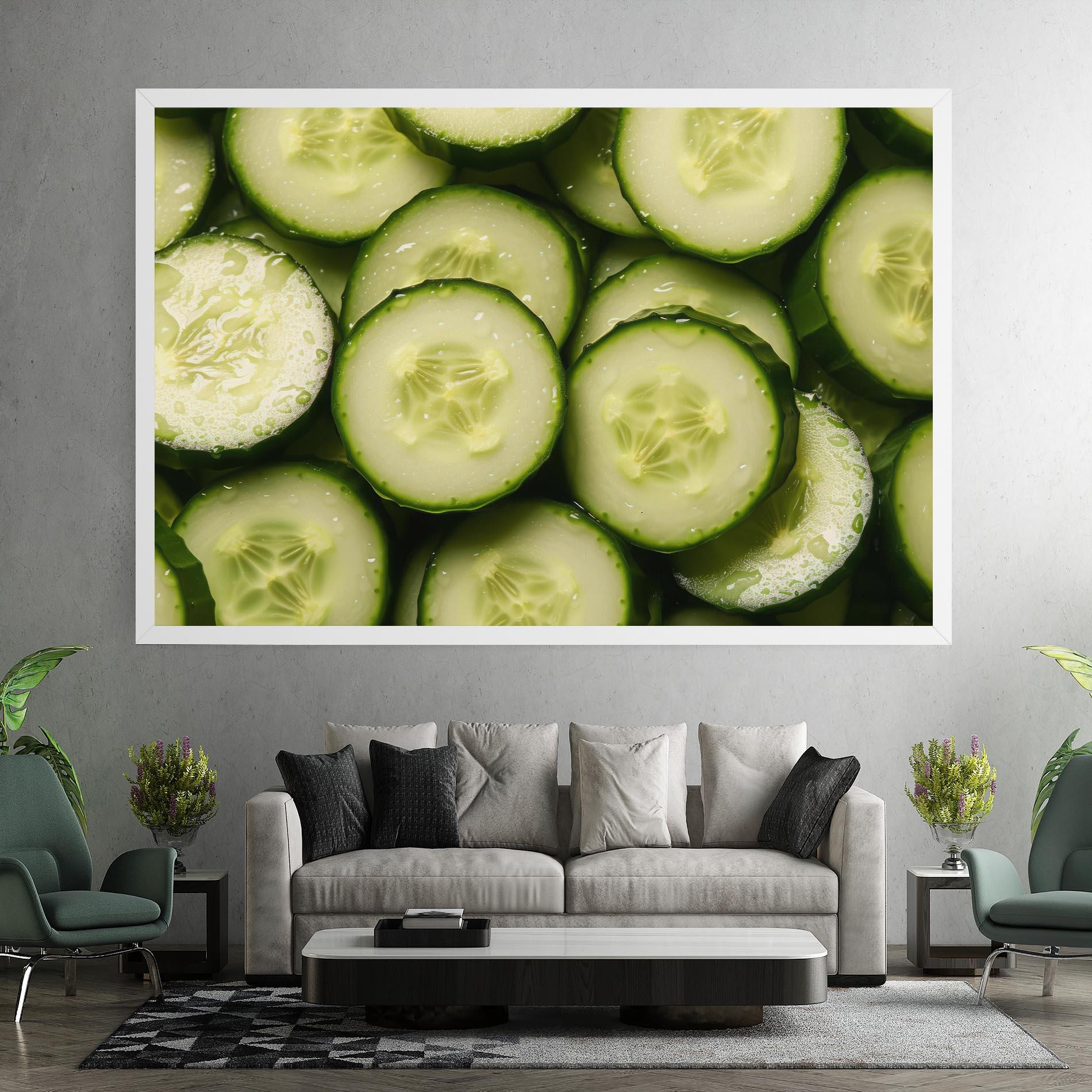 Leinwandbild Fresh Cucumber mockup 7