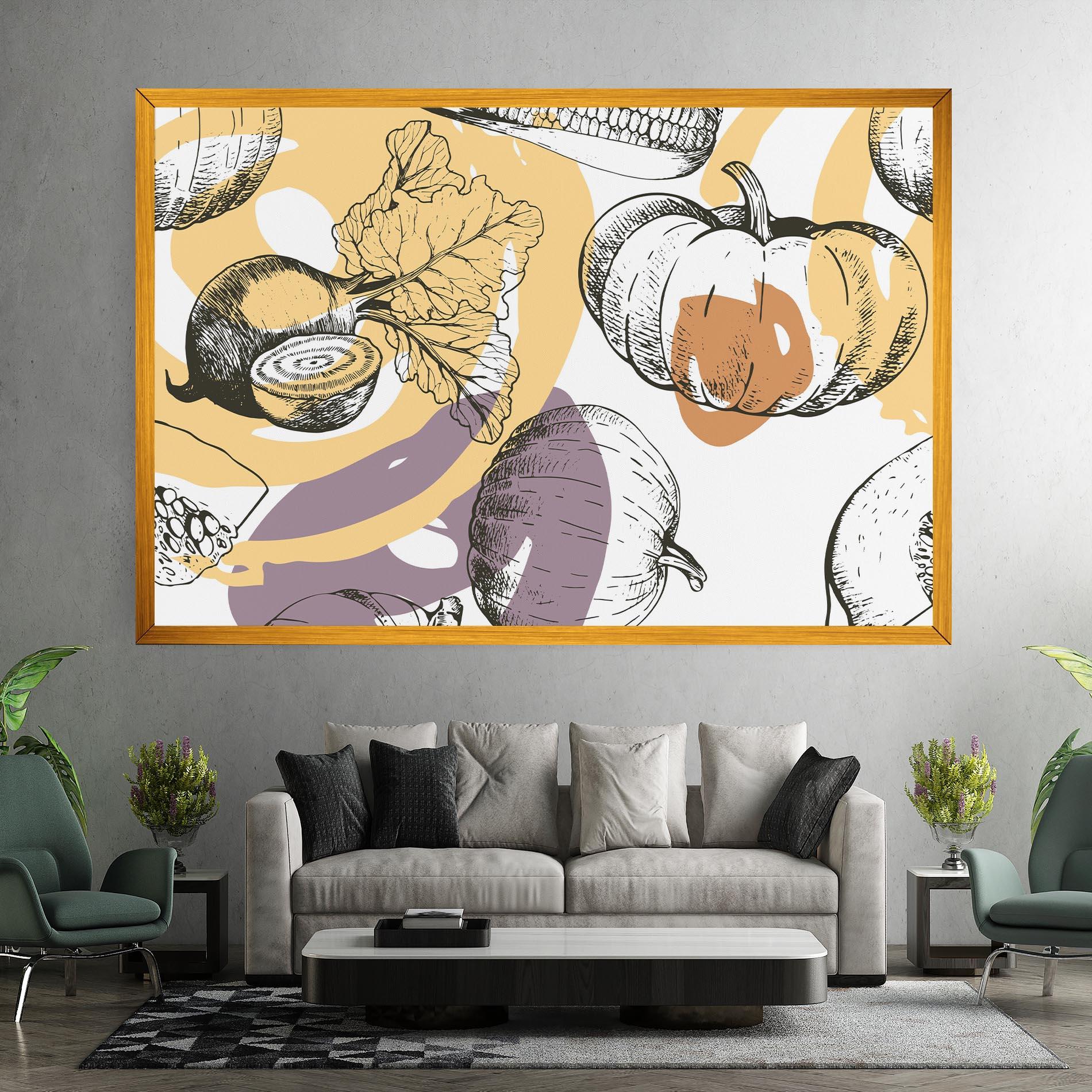 Leinwandbild Cream Vegetables Art mockup 7