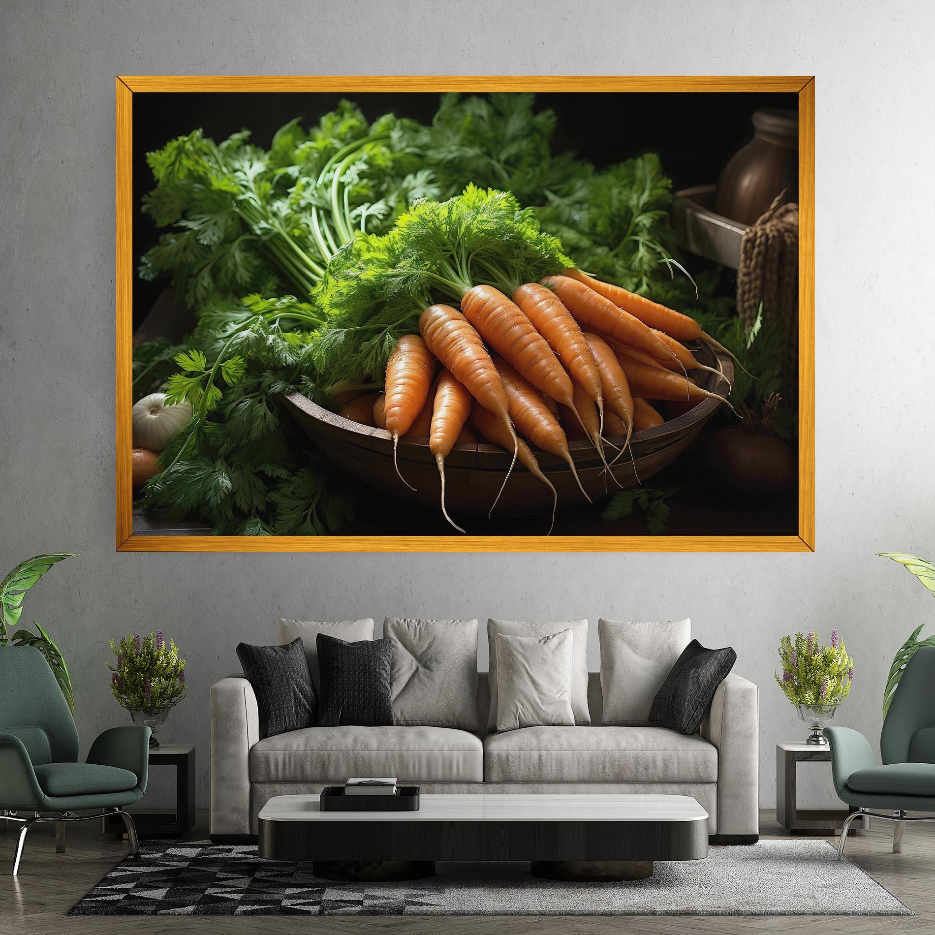 Leinwandbild Fresh Carrots Basket mockup 7