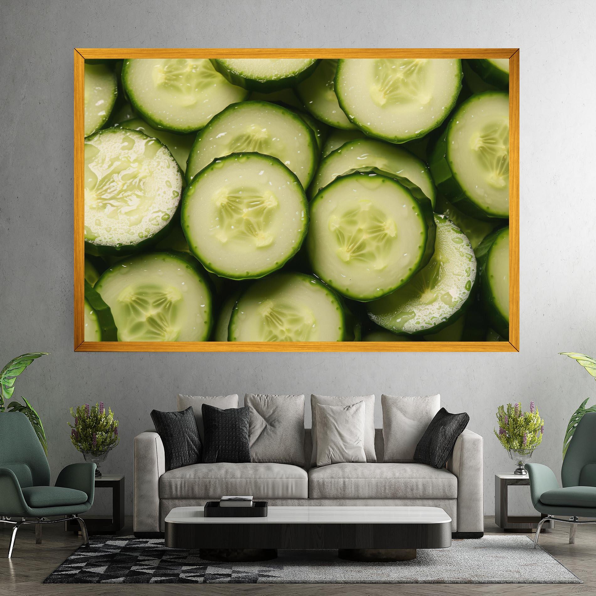 Leinwandbild Fresh Cucumber mockup 7