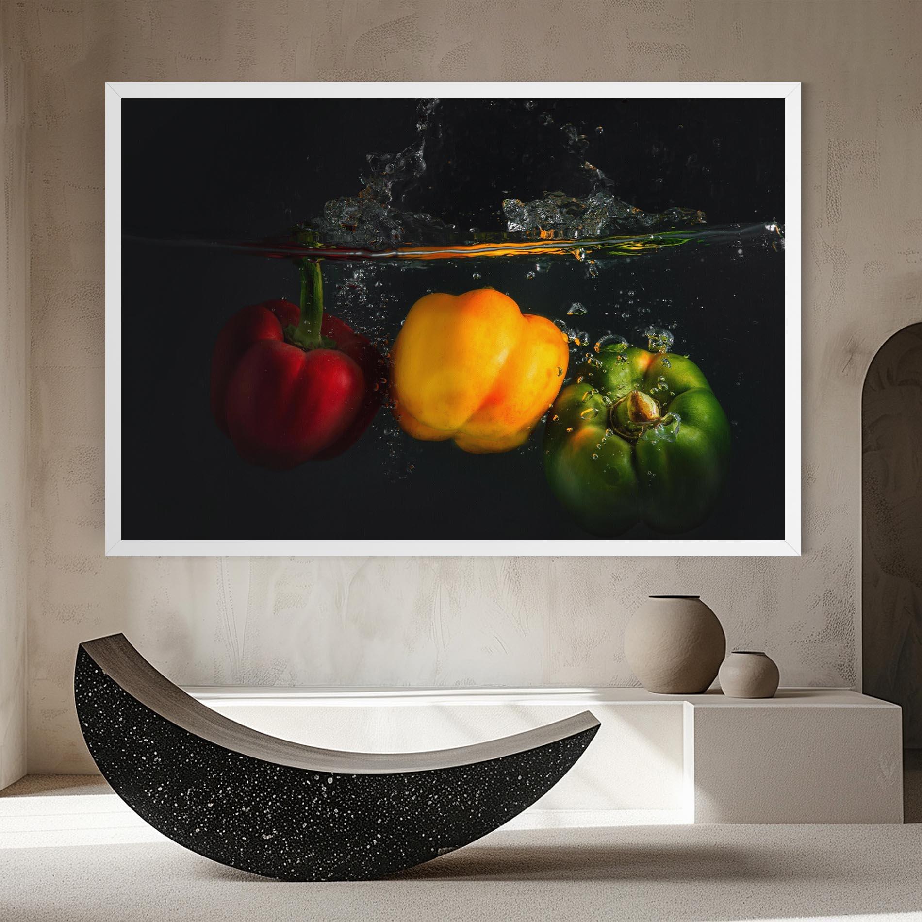 Leinwandbild Cool Bellpepper Splash mockup 8
