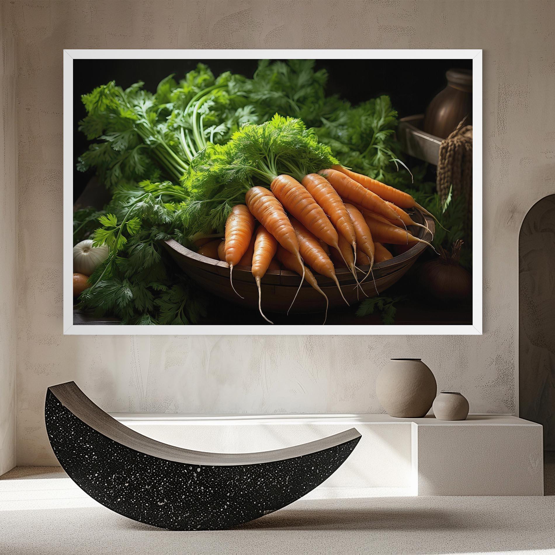 Leinwandbild Fresh Carrots Basket mockup 8