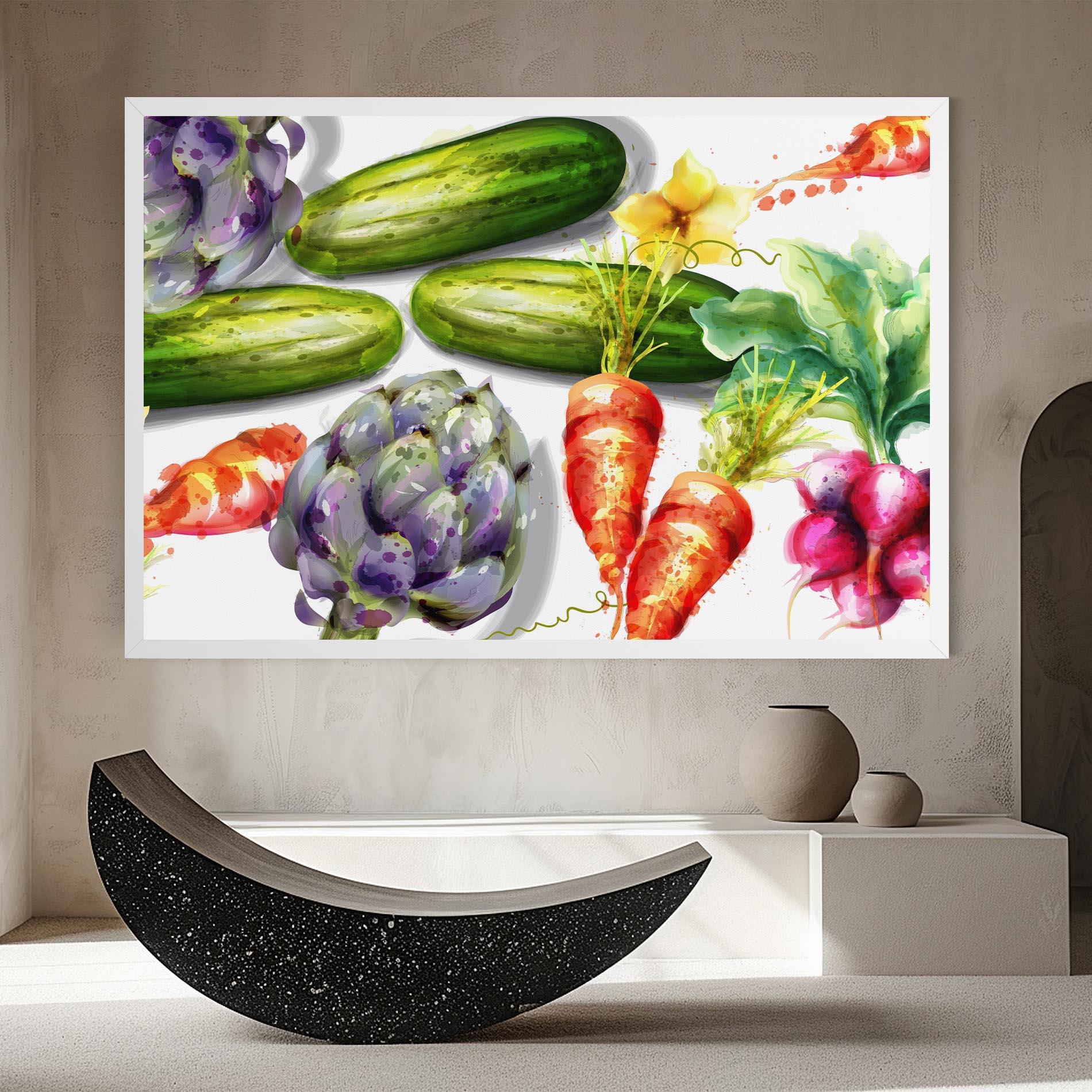 Leinwandbild Watercolor Vegetables mockup 8