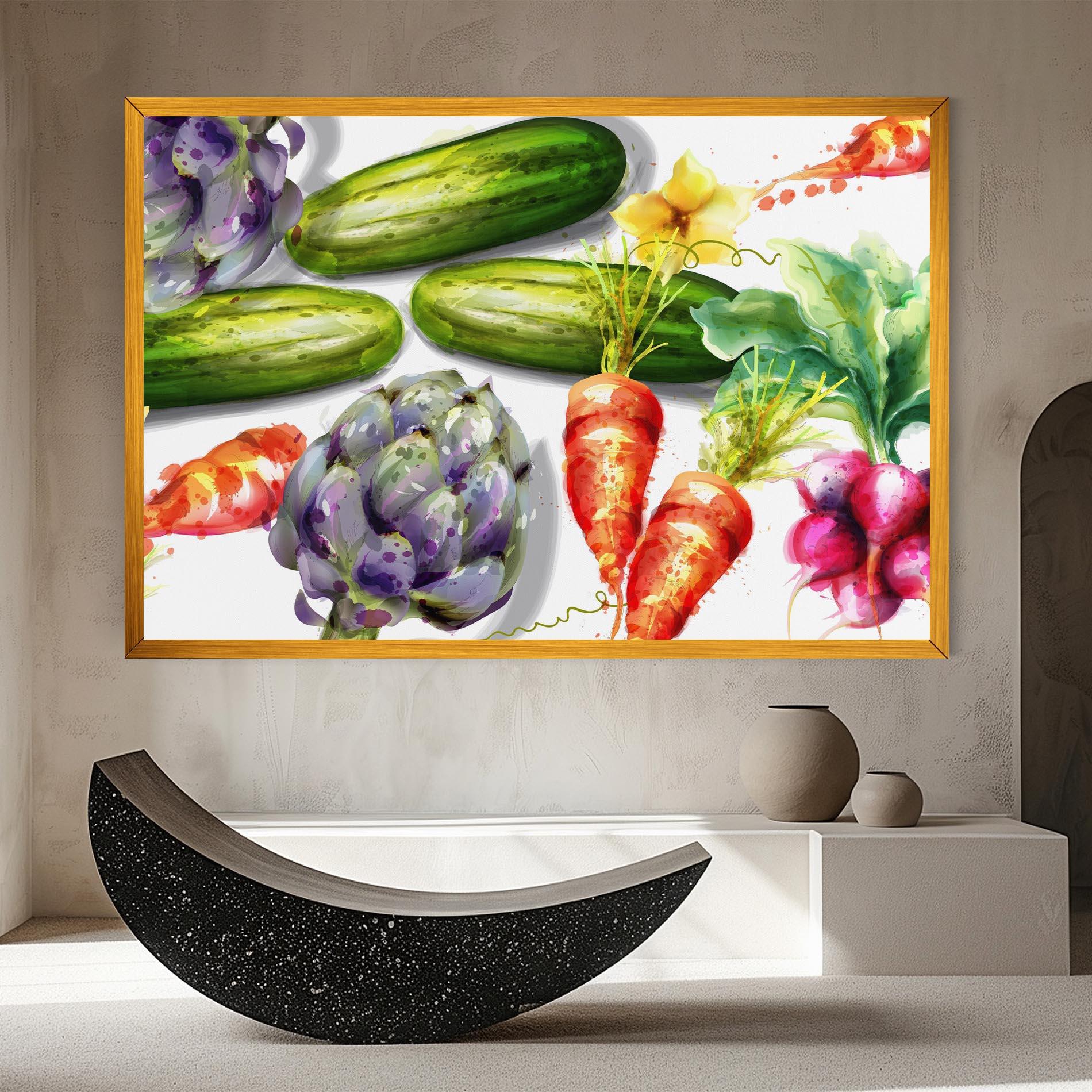 Leinwandbild Watercolor Vegetables mockup 8