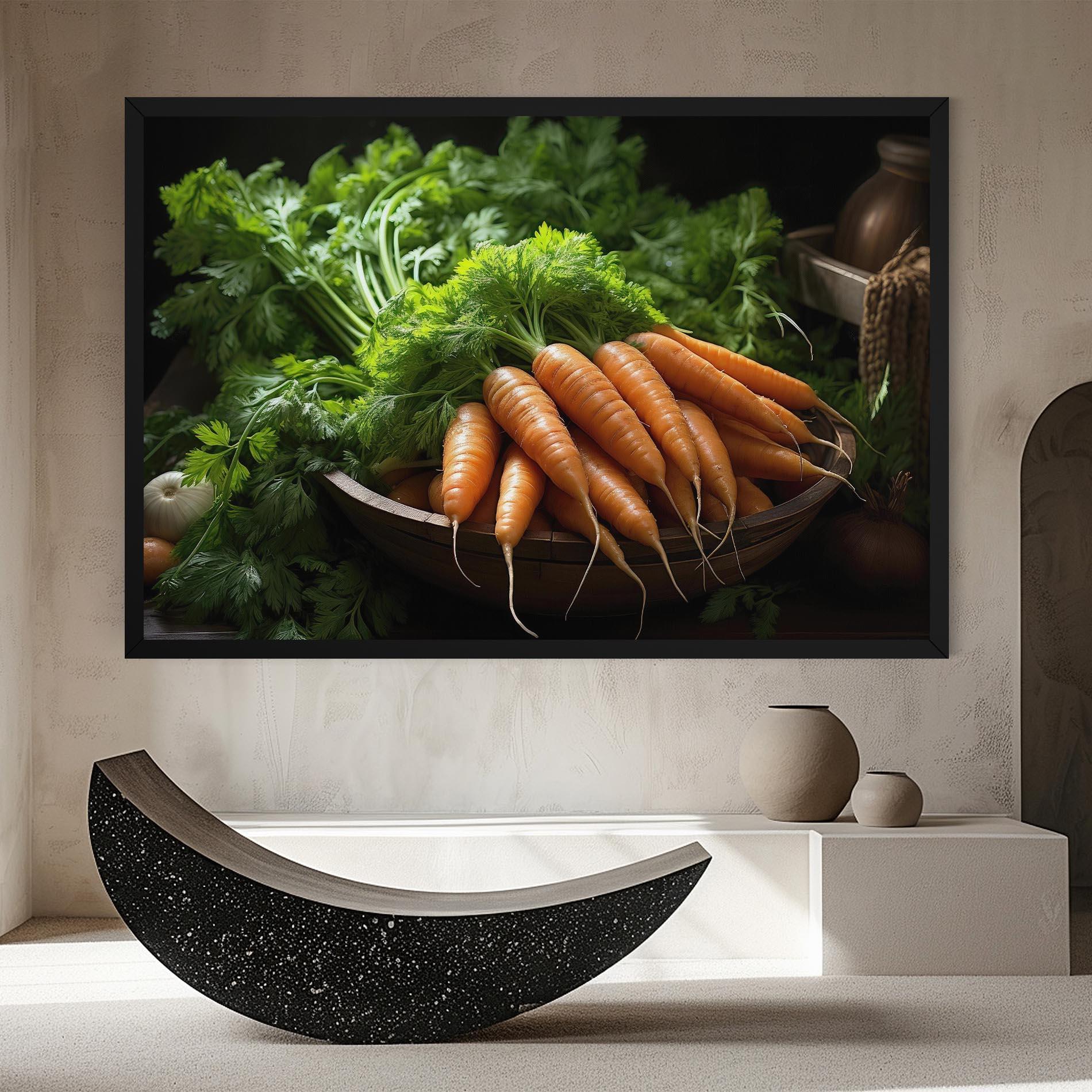 Leinwandbild Fresh Carrots Basket mockup 8