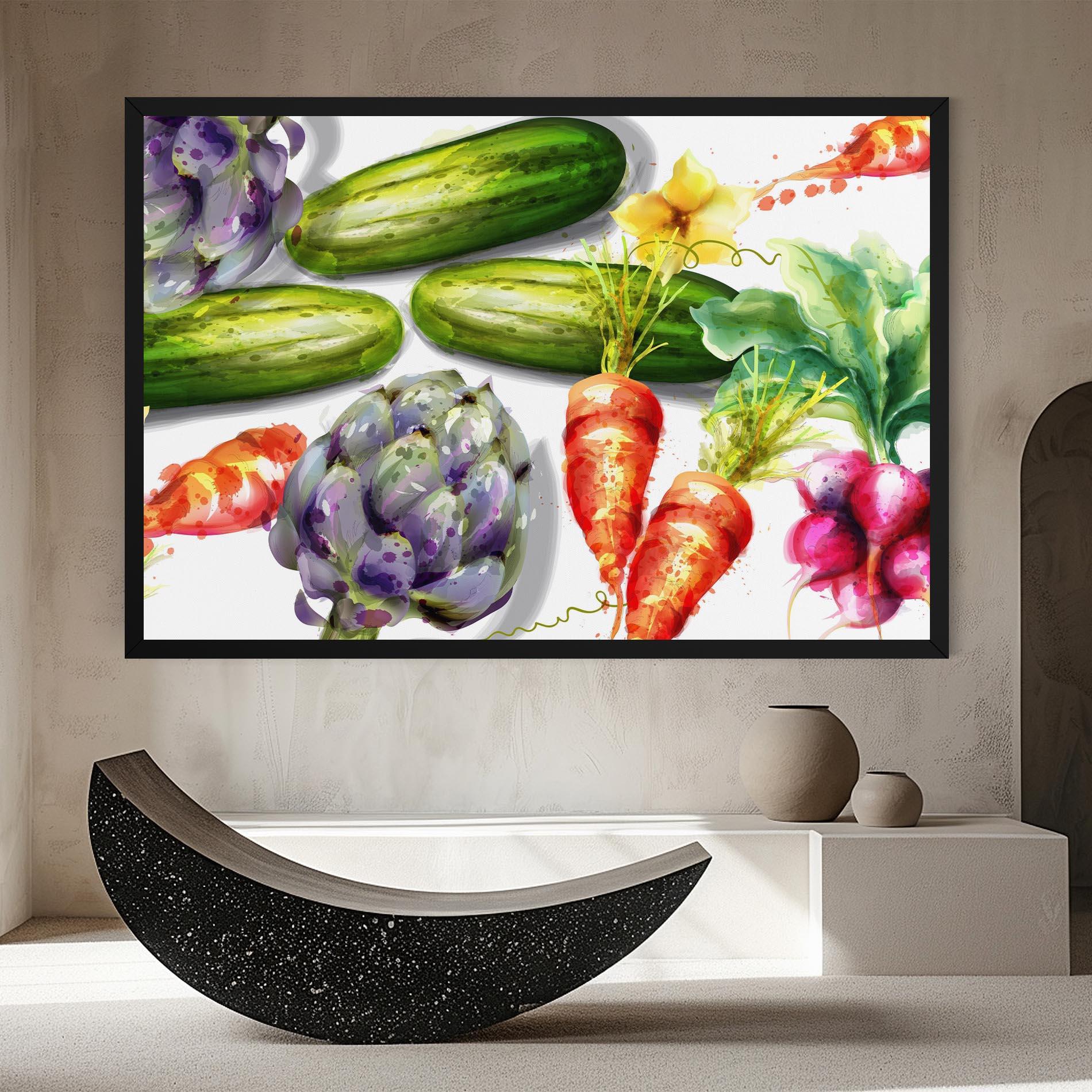 Leinwandbild Watercolor Vegetables mockup 8