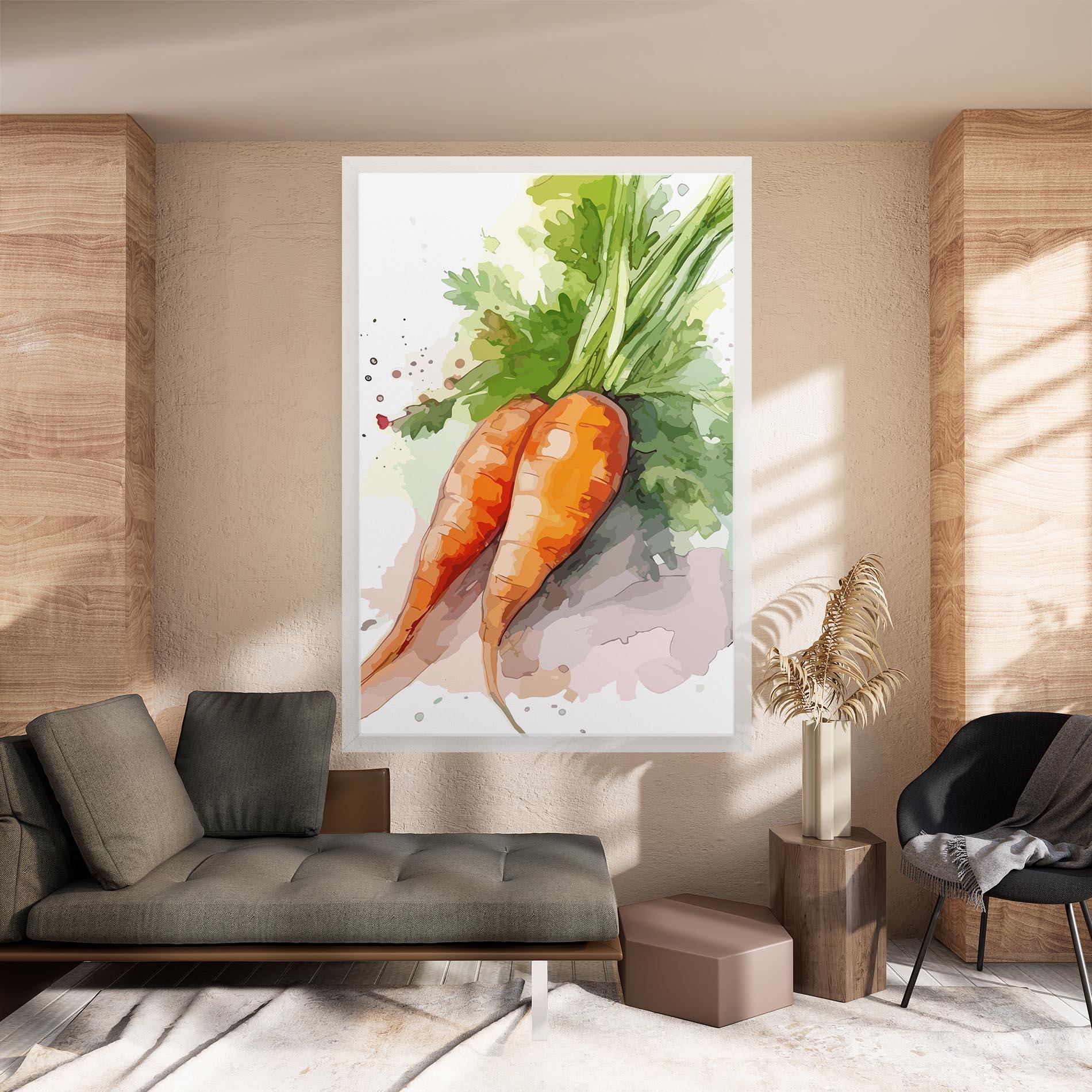 Leinwandbild Carrot Watercolor mockup 8