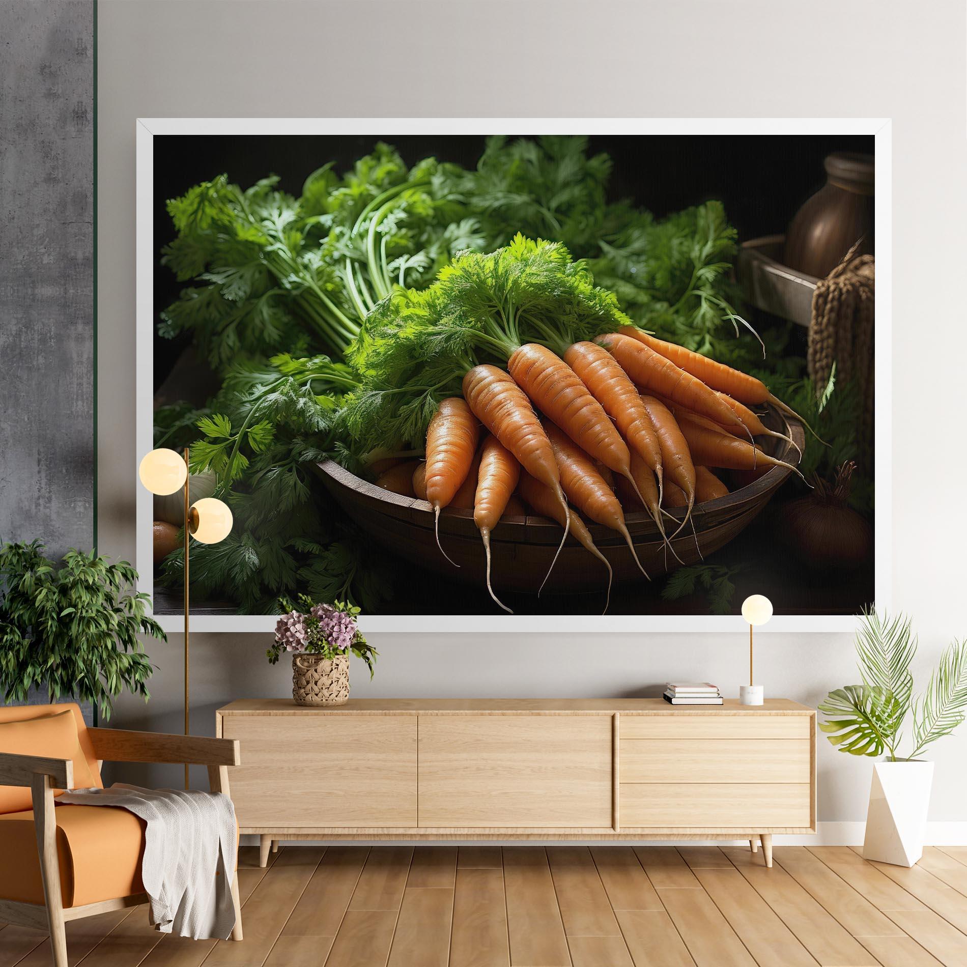Leinwandbild Fresh Carrots Basket mockup 9