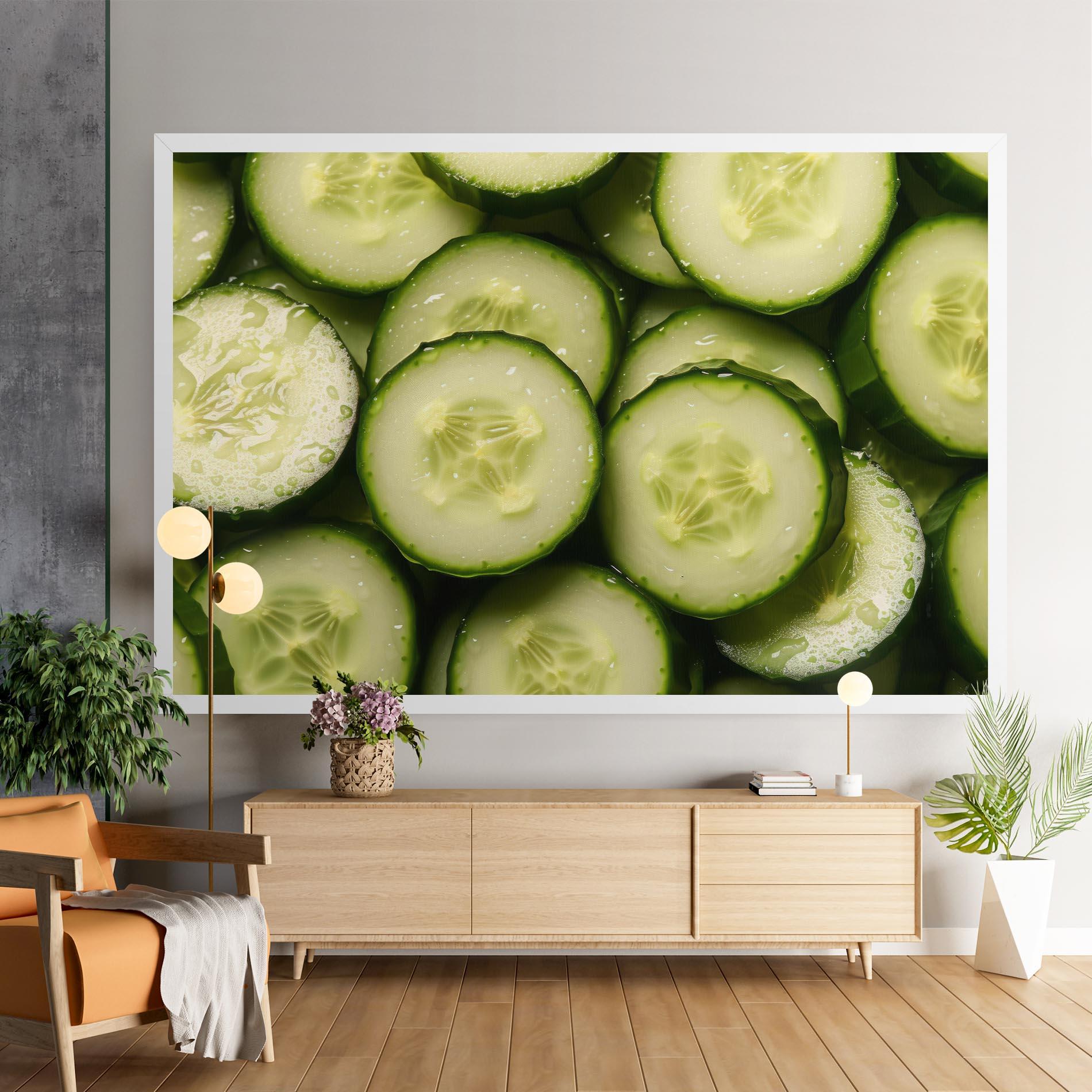 Leinwandbild Fresh Cucumber mockup 9