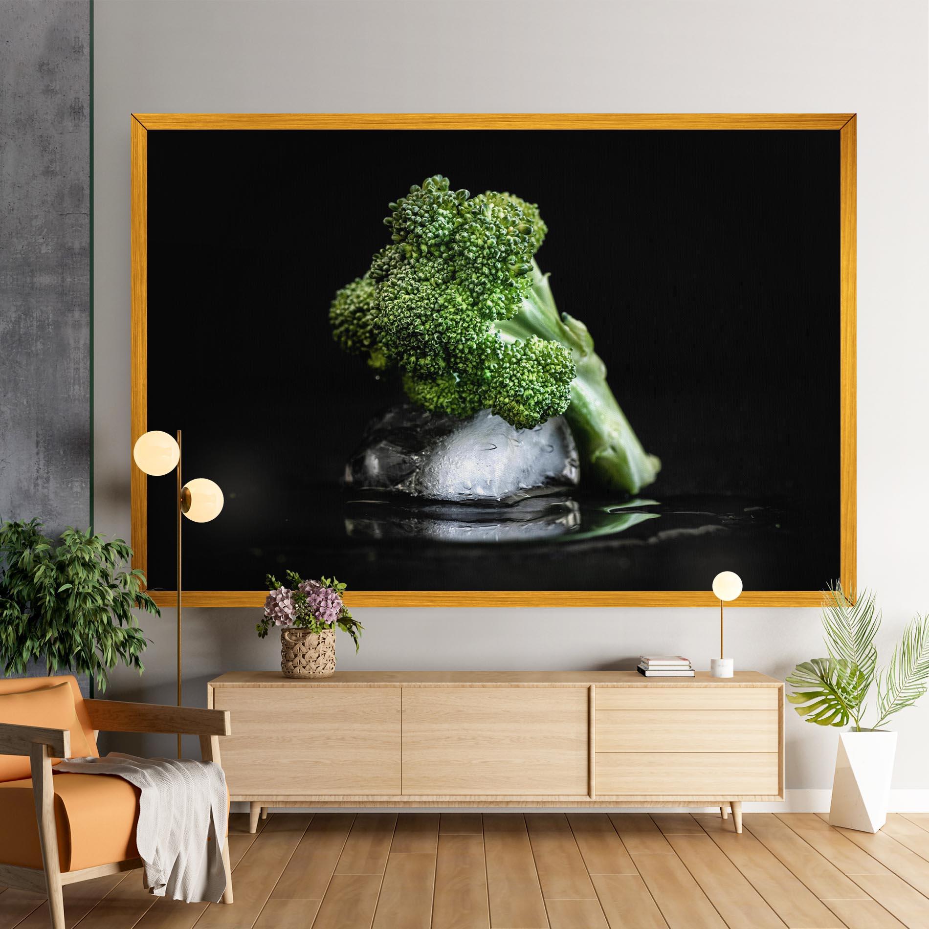 Leinwandbild Broccoli Water mockup 9