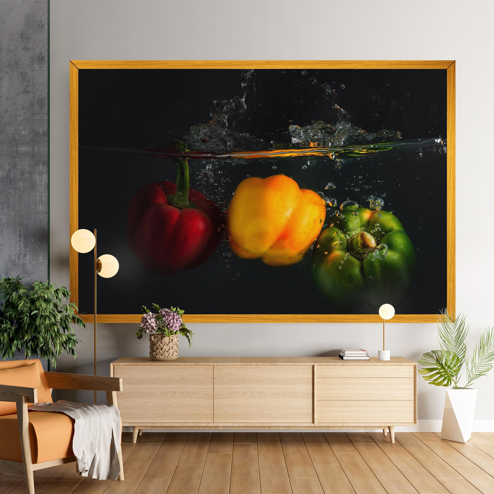 Leinwandbild Cool Bellpepper Splash mockup 9