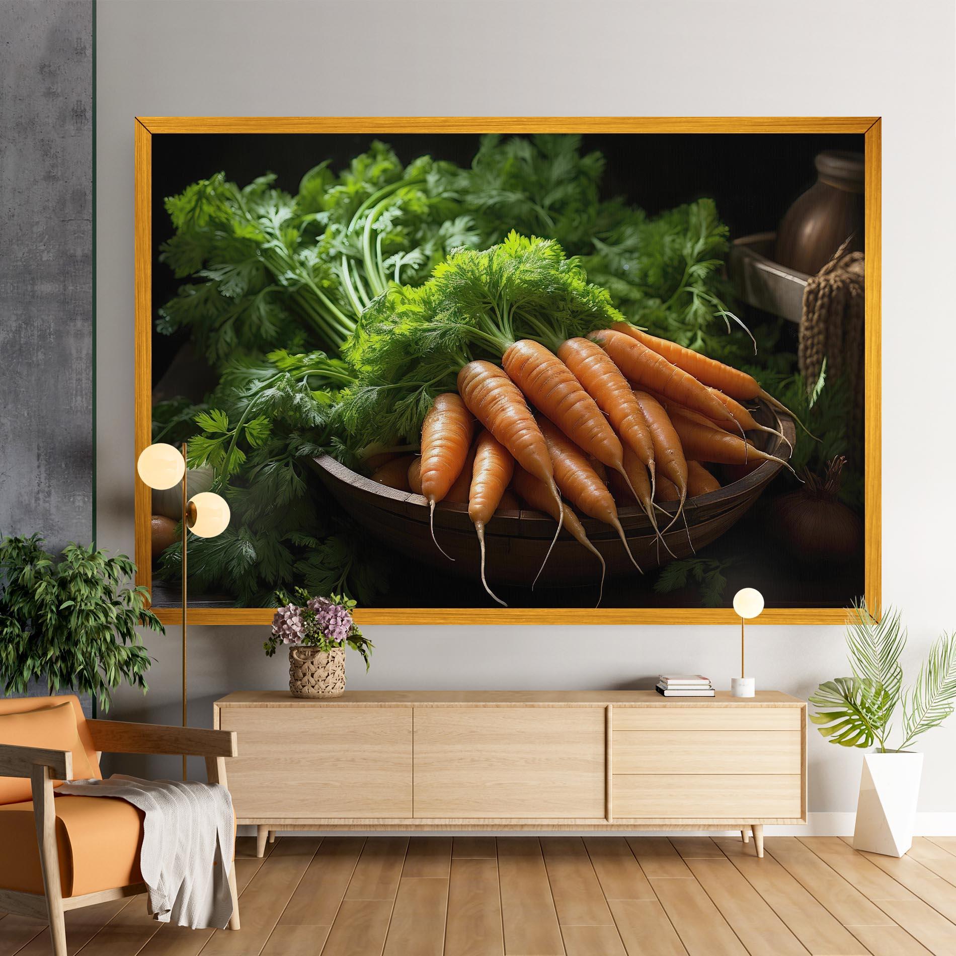 Leinwandbild Fresh Carrots Basket mockup 9