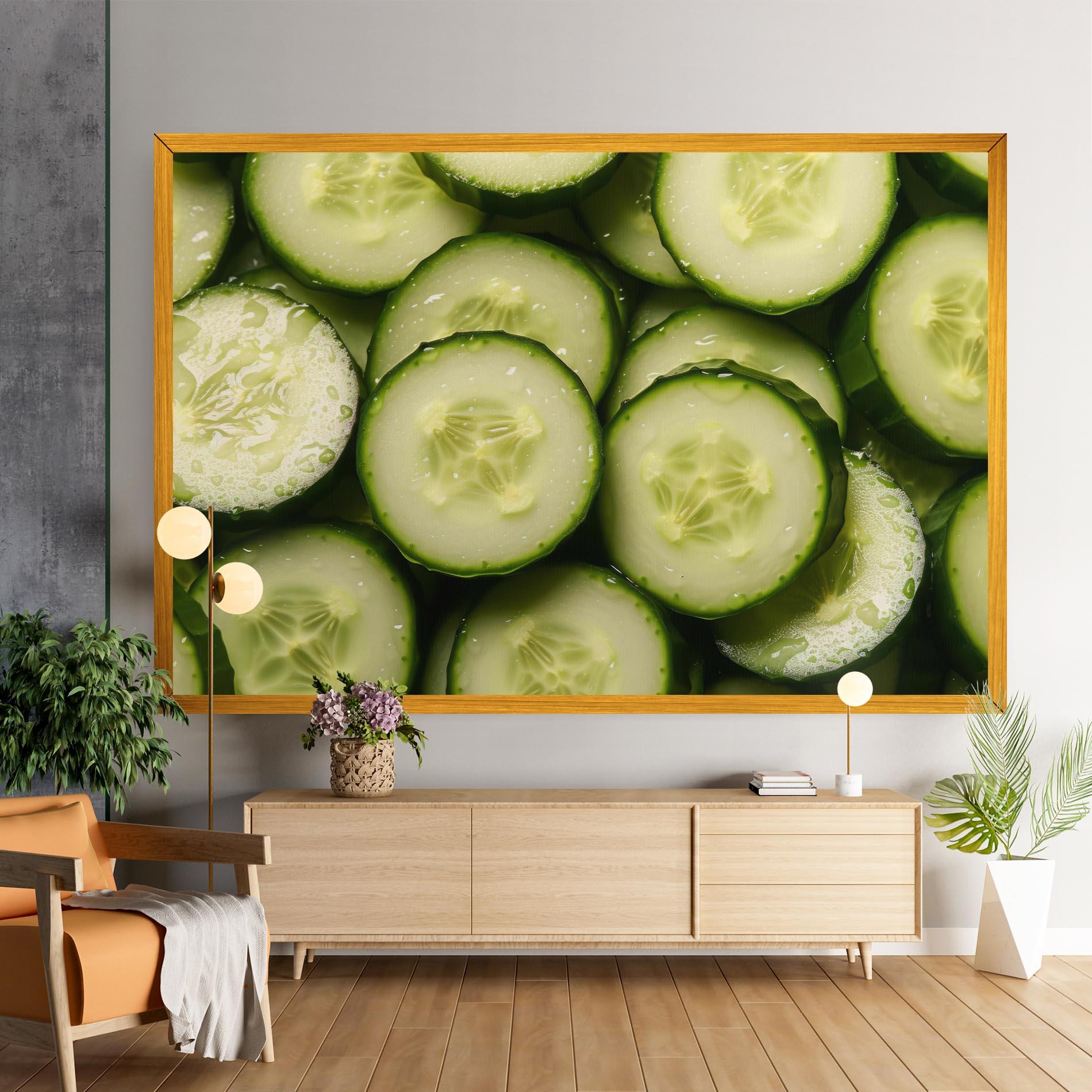 Leinwandbild Fresh Cucumber mockup 9