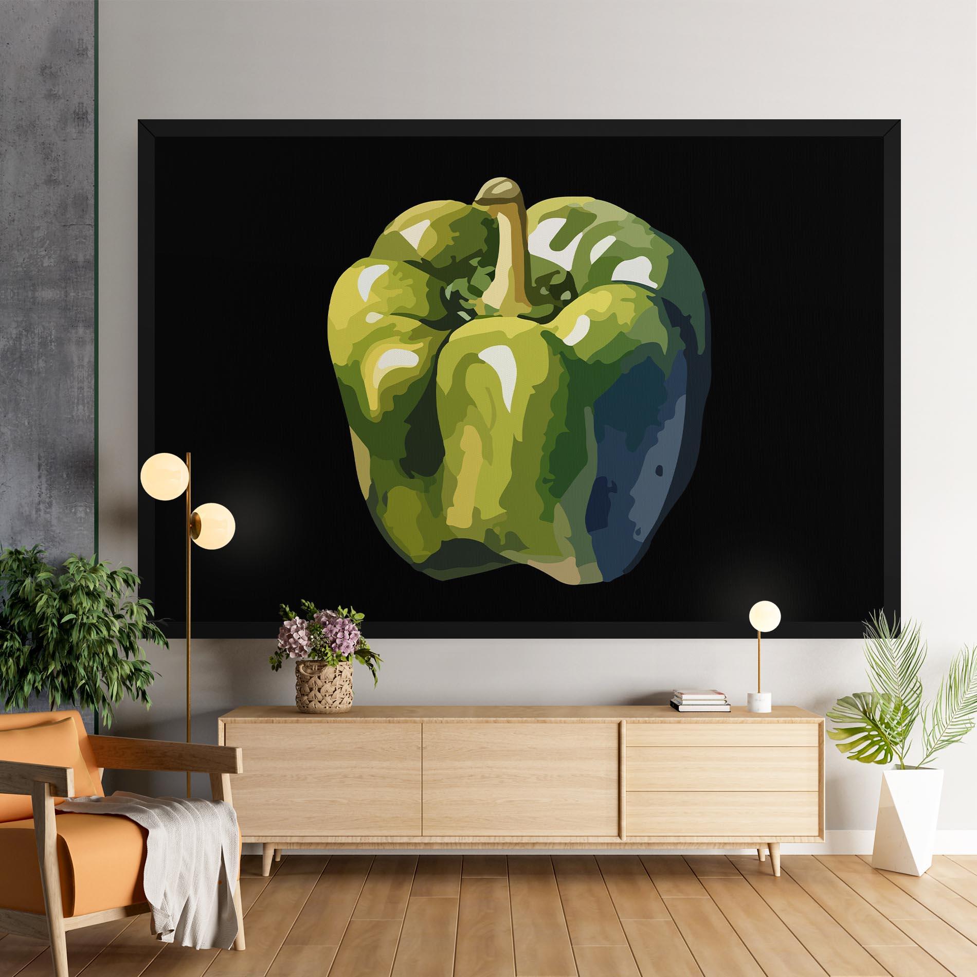 Leinwandbild Bellpepper Green Grey mockup 9