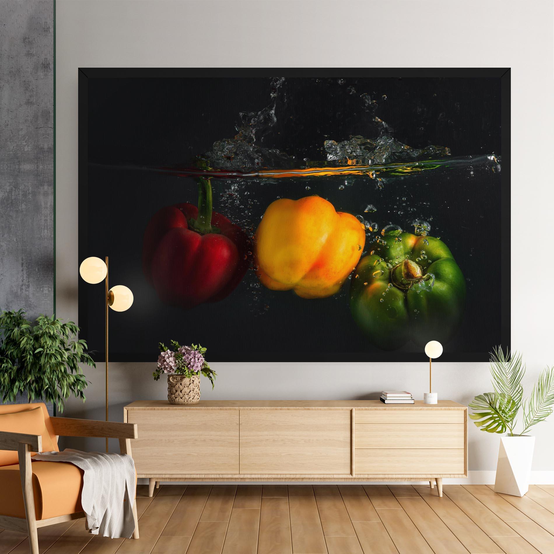 Leinwandbild Cool Bellpepper Splash mockup 9