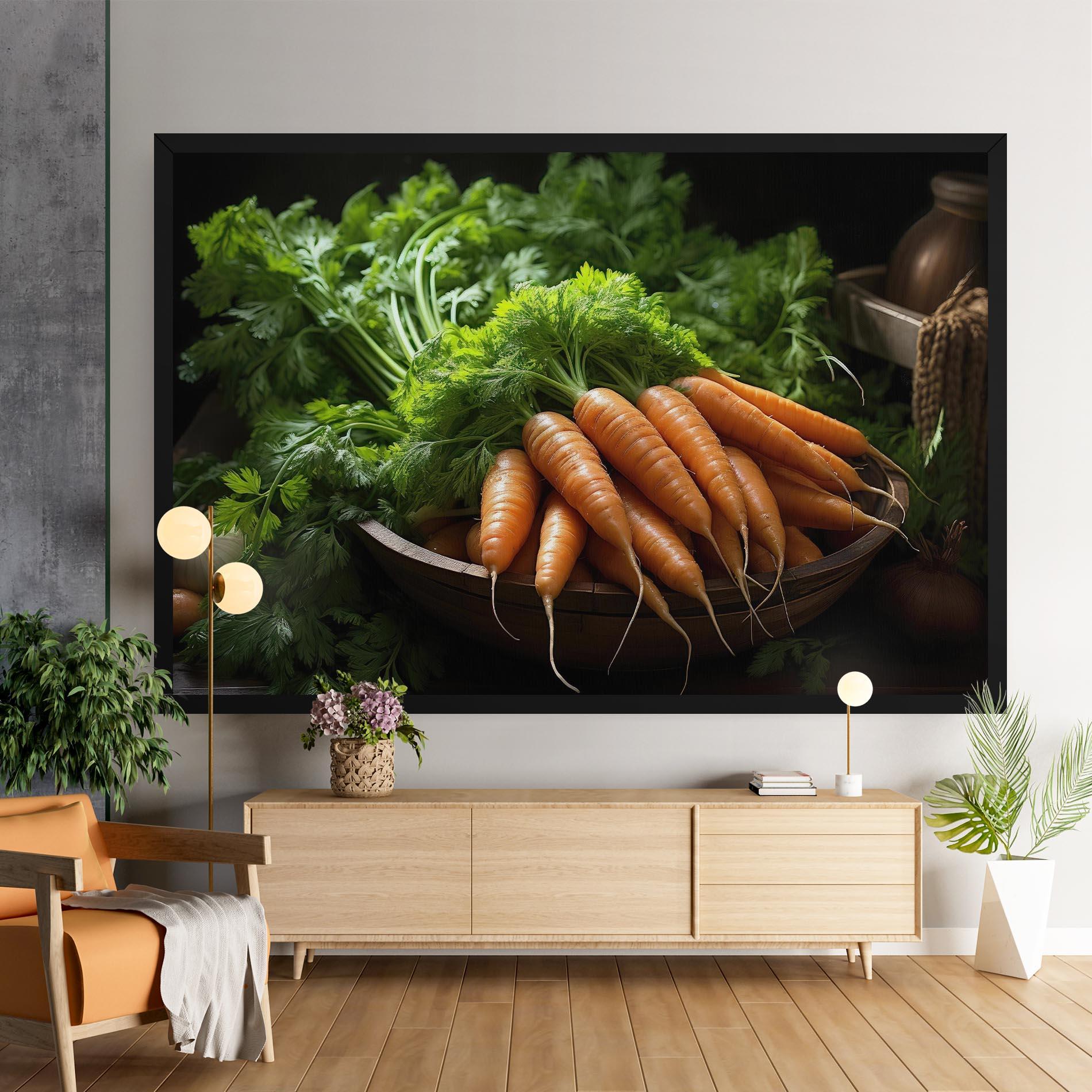 Leinwandbild Fresh Carrots Basket mockup 9