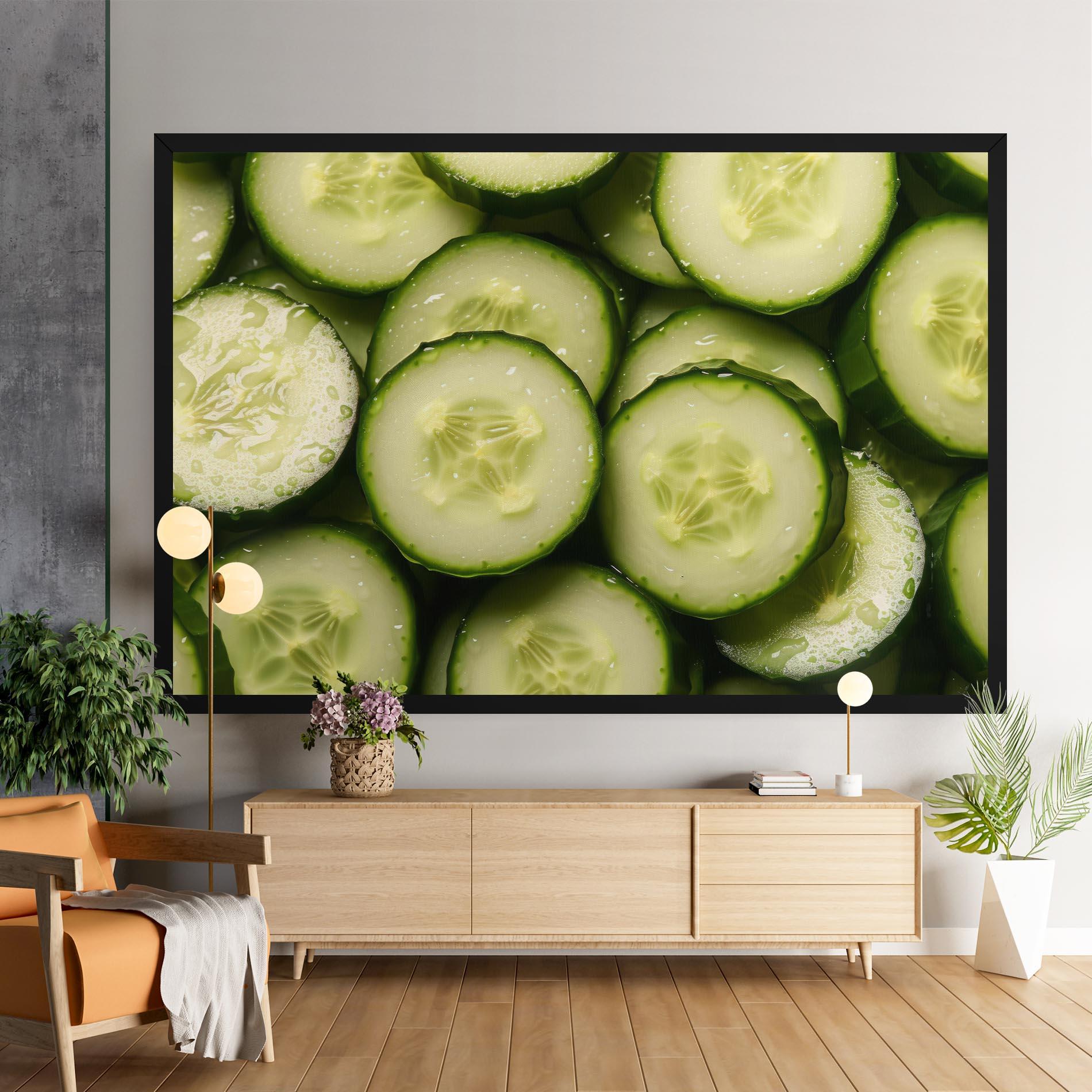 Leinwandbild Fresh Cucumber mockup 9